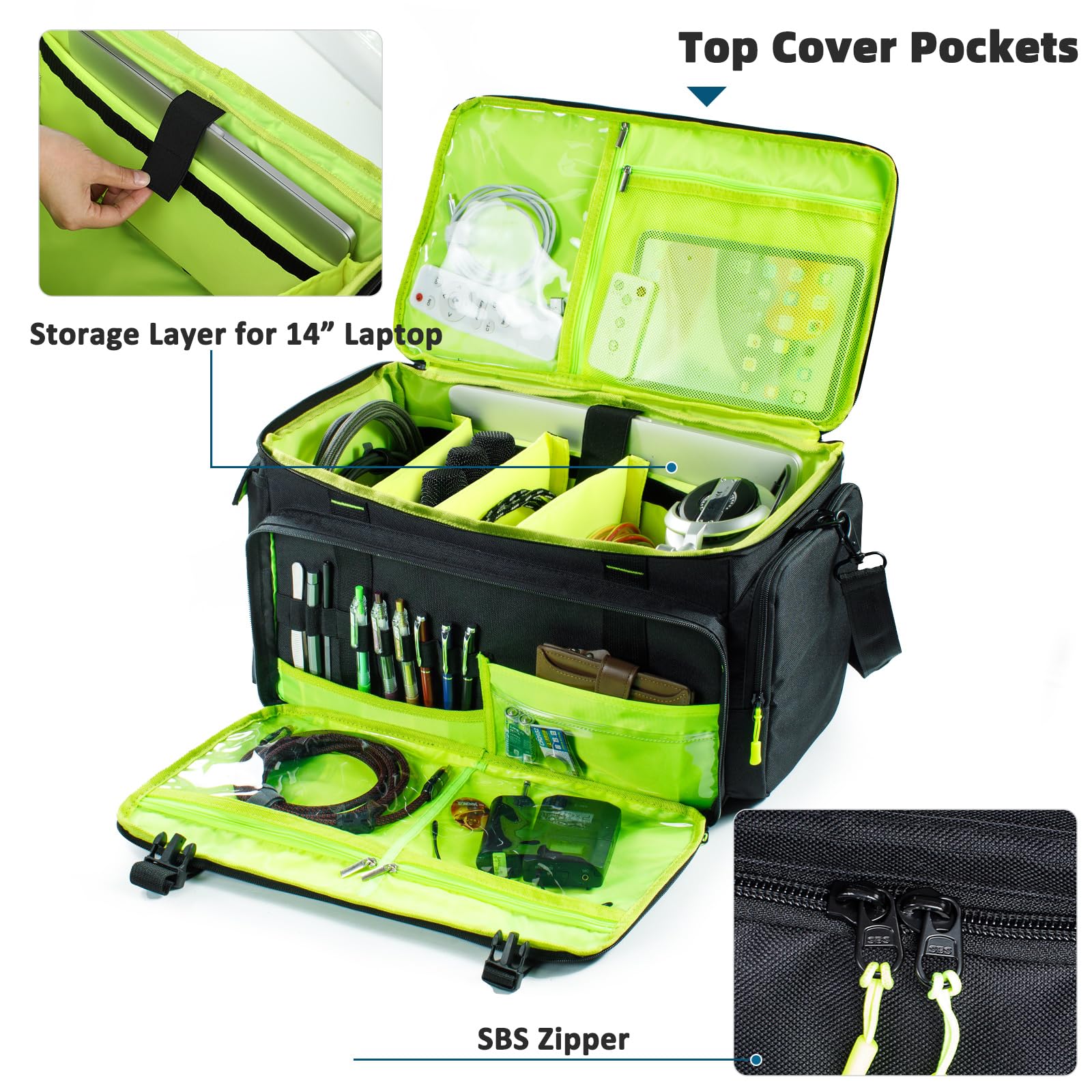 Heavy Duty DJ Equipment Bag - Professional DJ Cable Organizer & Gear Storage Bag for Musicians | Perfect for DJ Accessories, Studio Equipment & Live Performances