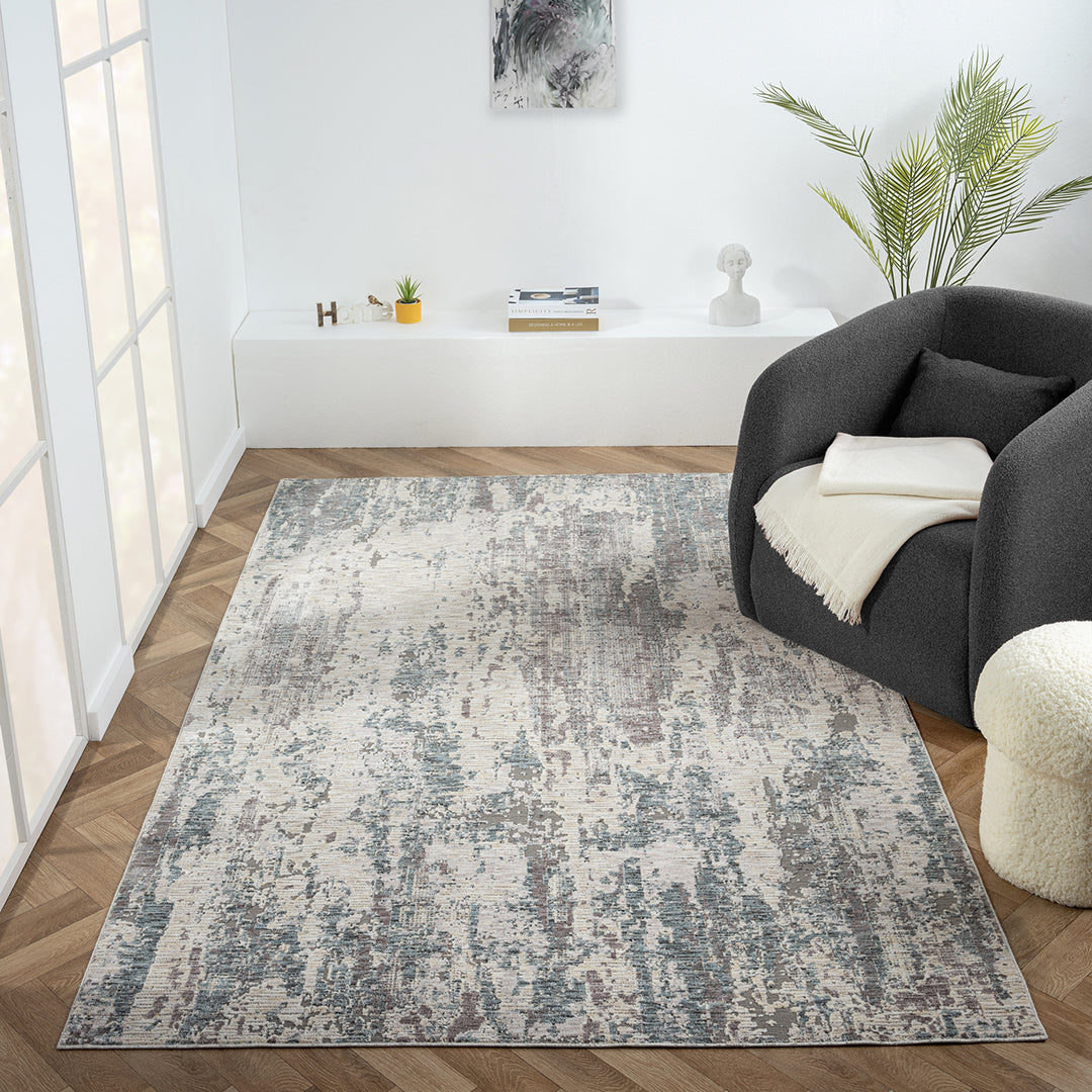 Allure Gray Multi Rug - Soft Modern Boho Area Rug for Living Room, Bedroom, Dining Room - Non-Slip Comfortable Floor Mat for Home Decor