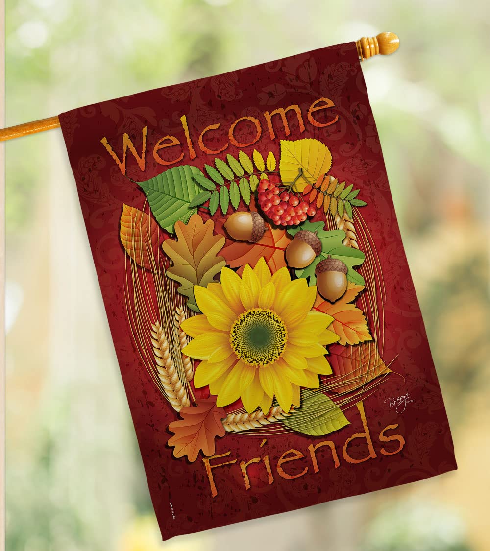 Breeze Decor Fall Harvest Flags Set - House & Garden Decor for Autumn