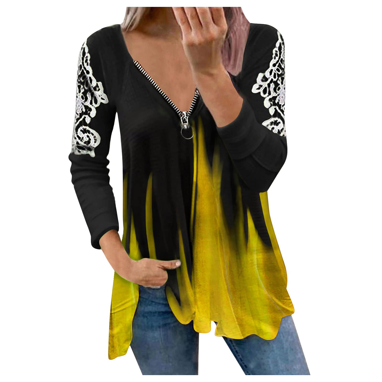 Women's Cold Shoulder Tops - Short Sleeve Zipper Tunic with Funny Print & Scoop Neck | Summer Blouse Shirts for Casual Wear, Date Nights & Beach Outfits