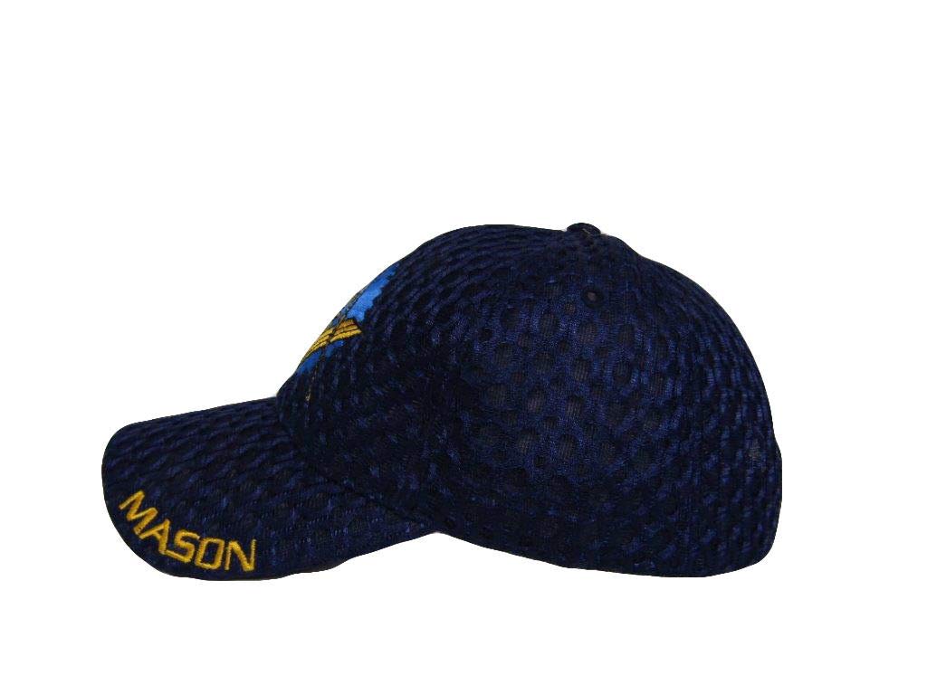 Freemason Masonic Navy Blue Shadow Mesh Cap - Adjustable Baseball Hat for Brotherhood Events & Outdoor Activities