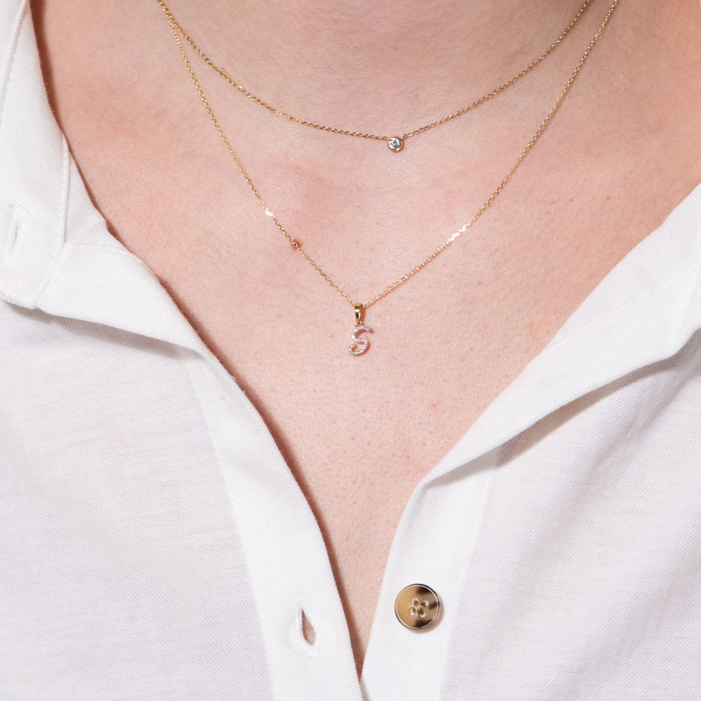 14K Yellow Gold Cursive Diamond Initial Necklace - Personalized Name Pendant for Women - Perfect for Birthdays, Anniversaries & Everyday Elegance