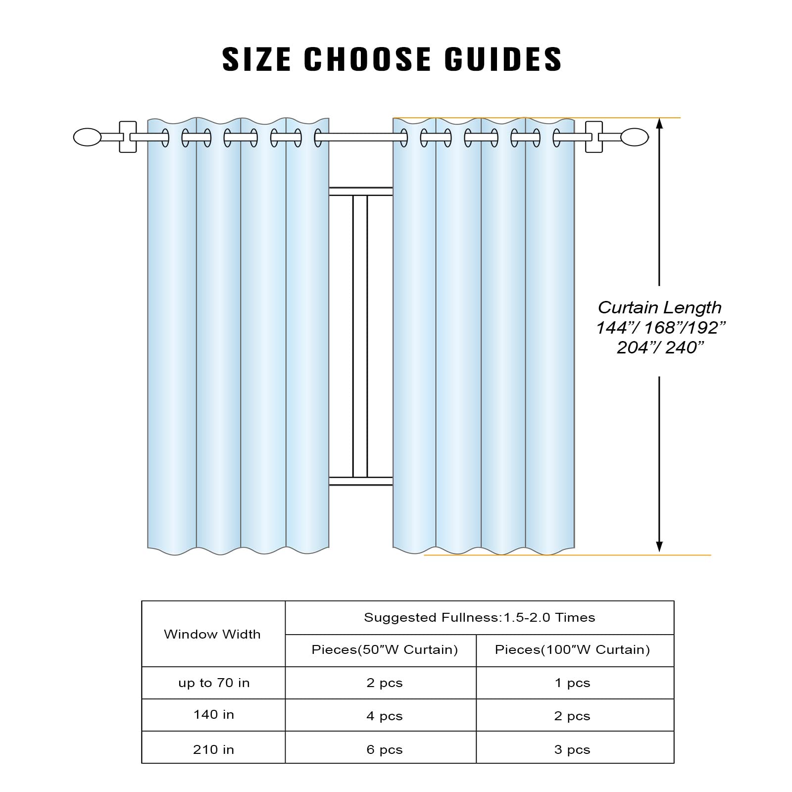 Extra Long Blackout Curtains 144