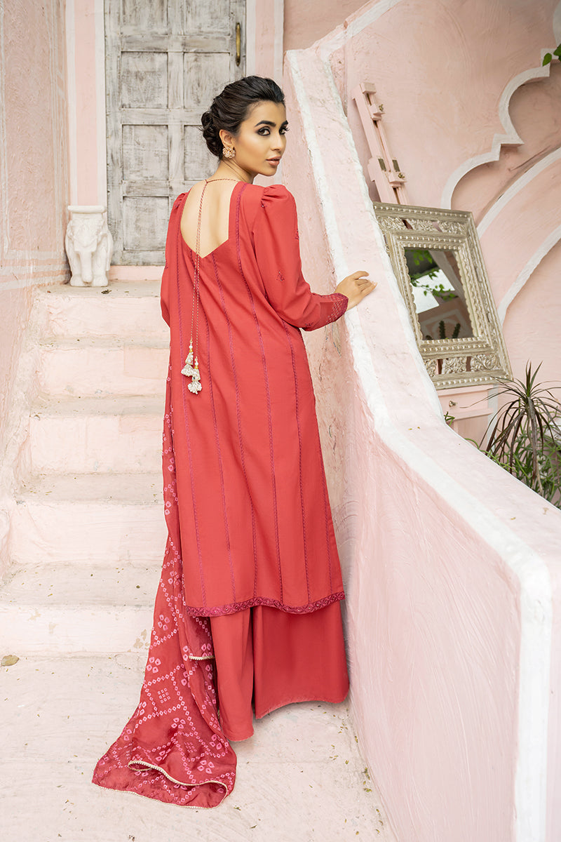 Mandarin Mars Embroidered Lawn 3-Piece Set - Elegant Floral Design for Women's Summer Dresses & Casual Outfits