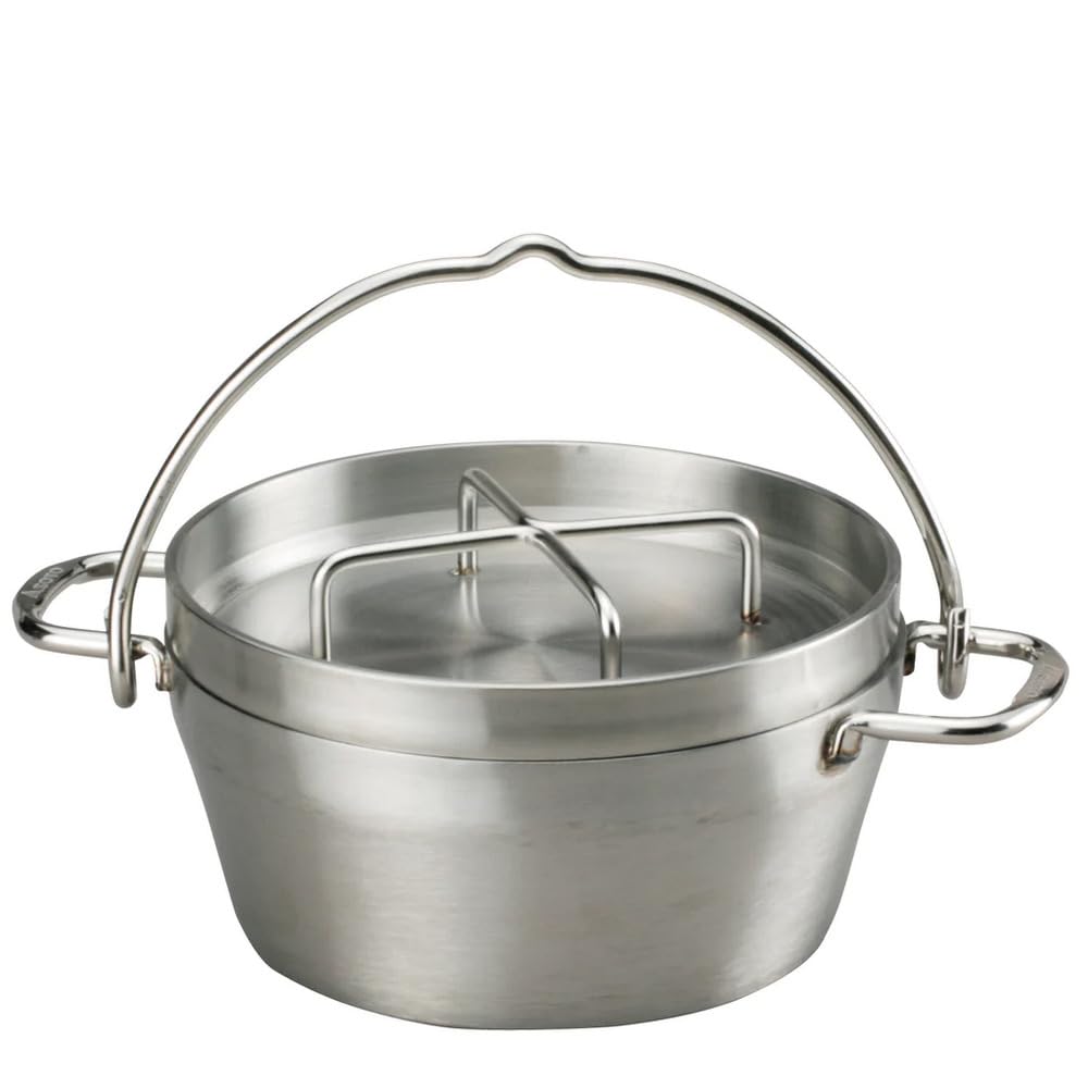 SOTO ST-908 Stainless Steel Dutch Oven - No Seasoning Required, Dishwasher Safe with Cleaning Rack, High Heat Retention & Rust Resistant - Perfect for Outdoor Camping, Backpacking & Home Cooking
