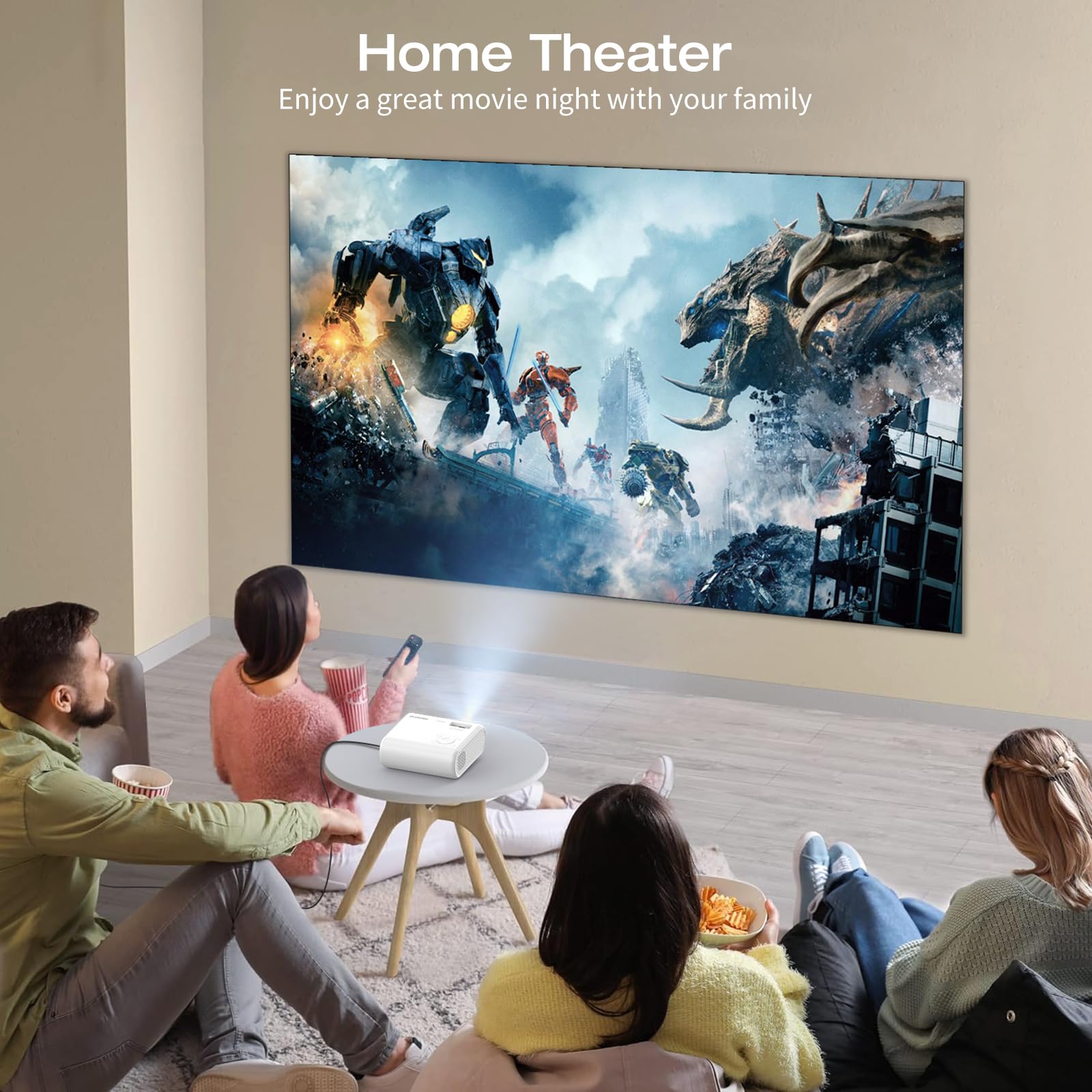 CLOKOWE 2024 Upgraded Mini Projector - 9000 Lux Full HD 1080P Portable Movie Projector for iOS, Android, Tablet & Laptop - Perfect for Home Theater, Outdoor Movies, and Business Presentations