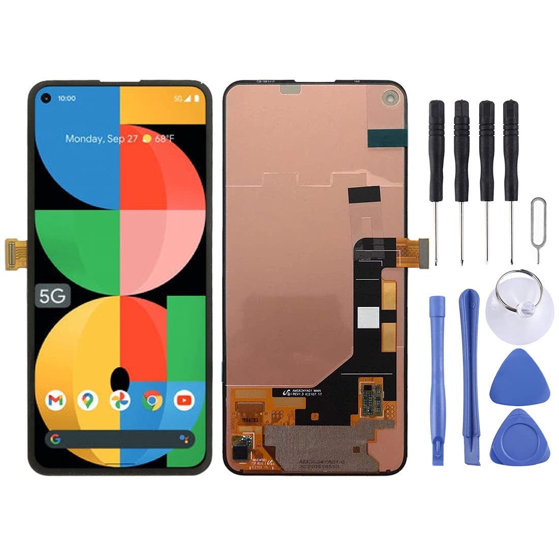 Original Google Pixel 5A 5G (2021) OLED HDR LCD Screen & Digitizer Full Assembly - Black Replacement Display for Mobile Phone Repair | Perfect for DIY Fixes & Professional Screen Replacements