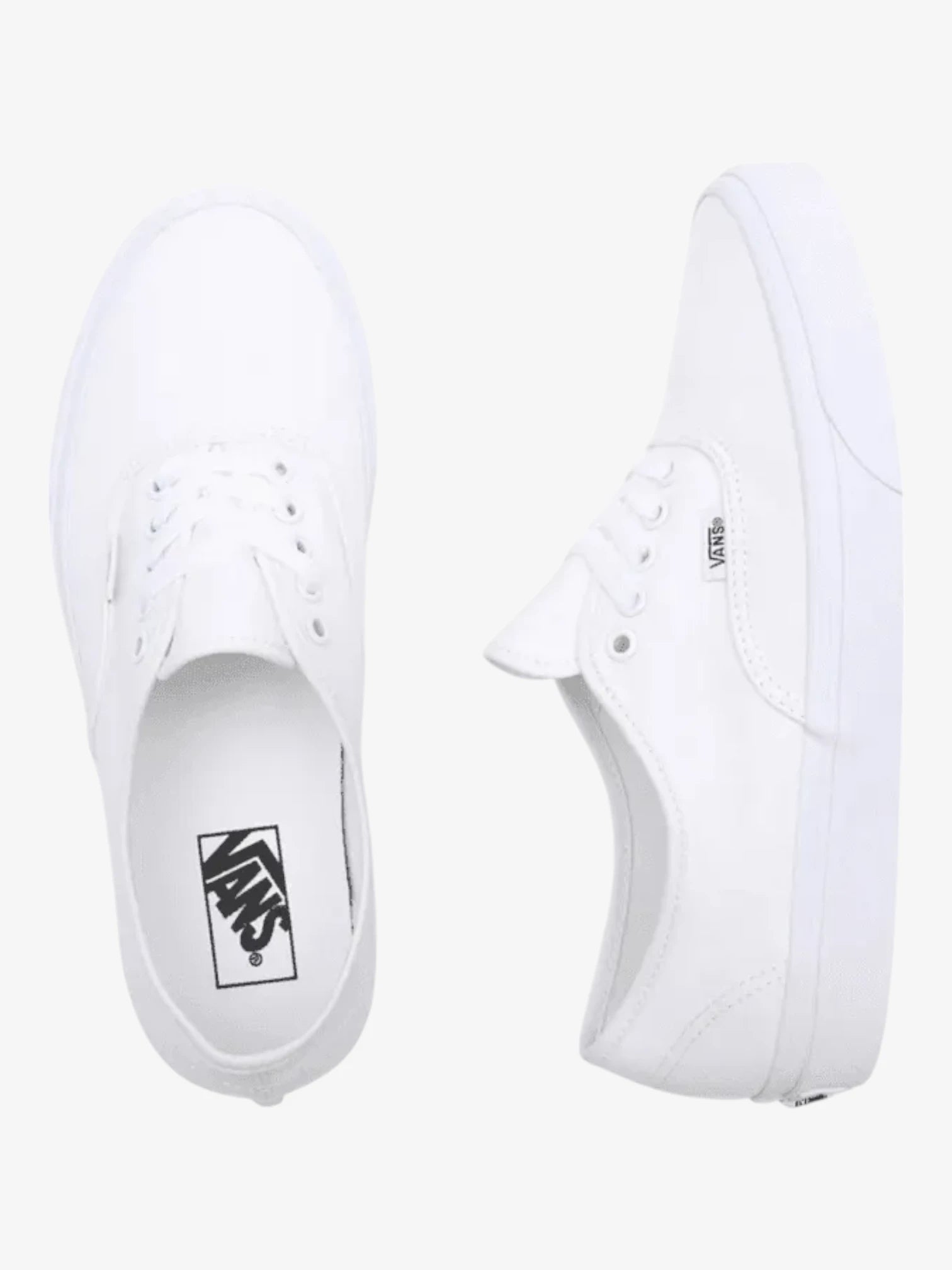 Vans Authentic White Sneakers for Men & Women - Classic Skate Shoes for Casual Wear, Street Style & Everyday Comfort