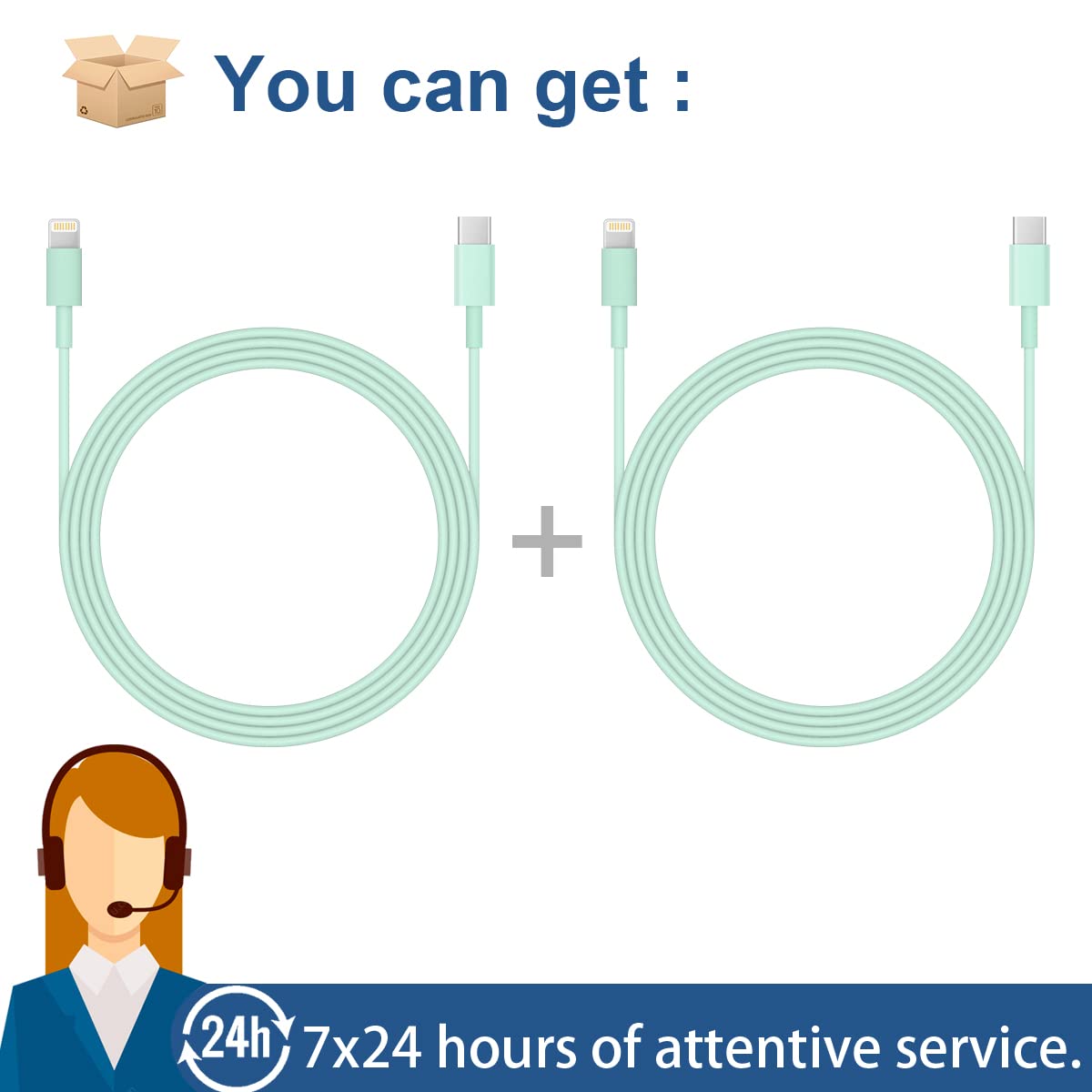 MFi Certified USB C to Lightning Cable 2-Pack 6ft Fast Charging Cord Compatible with iPhone 14/13/12/11/SE/XS/XR/X, iPad Air/Mini, iPod & AirPods - Perfect for Home, Office & Travel Charging