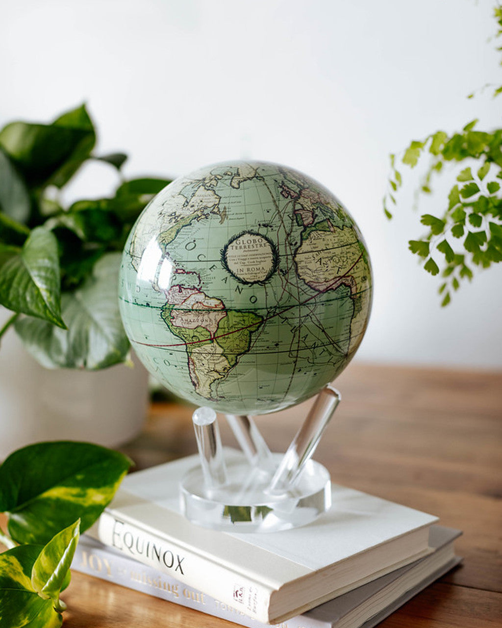 Antique Green Mova Globe - Rotating Floating Globe for Home & Office Decor, Educational Gift, and Unique Collectible