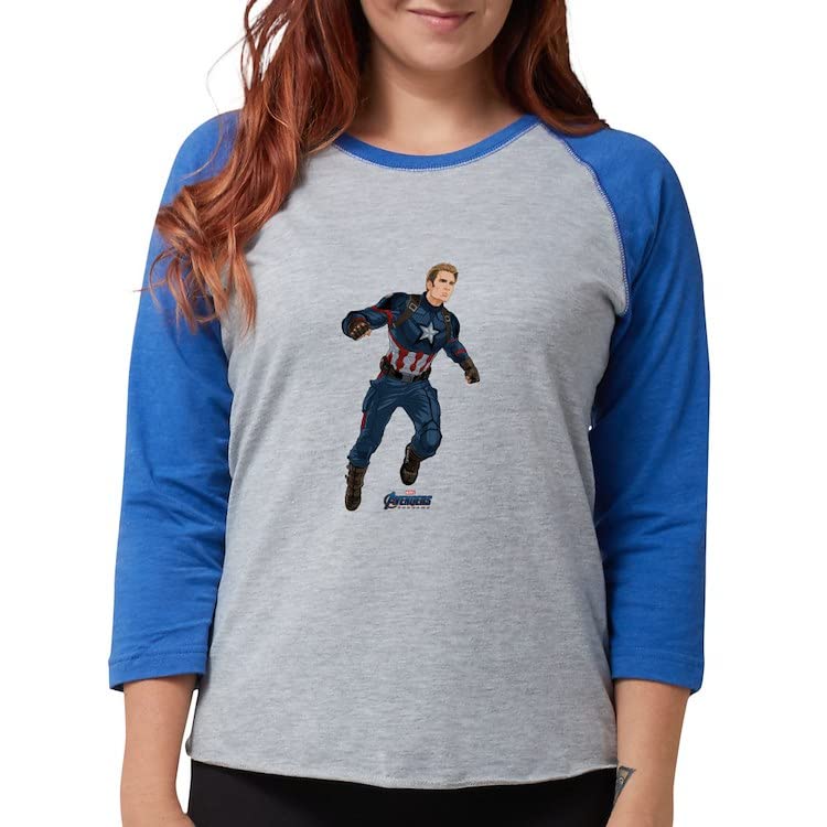 Captain America Women's Baseball Tee - Marvel Superhero Graphic T-Shirt for Casual Wear & Fan Gifts | Perfect for Cosplay, Comic Con & Everyday Outfits