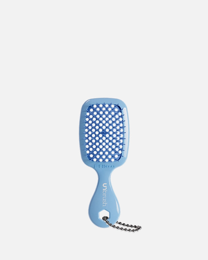 UNbrush Super Mini Keychain Hairbrush - Portable Detangling Brush for Travel, Purse & On-the-Go (Periwinkle) - Perfect for Quick Hair Fixes at Work, Gym or Parties