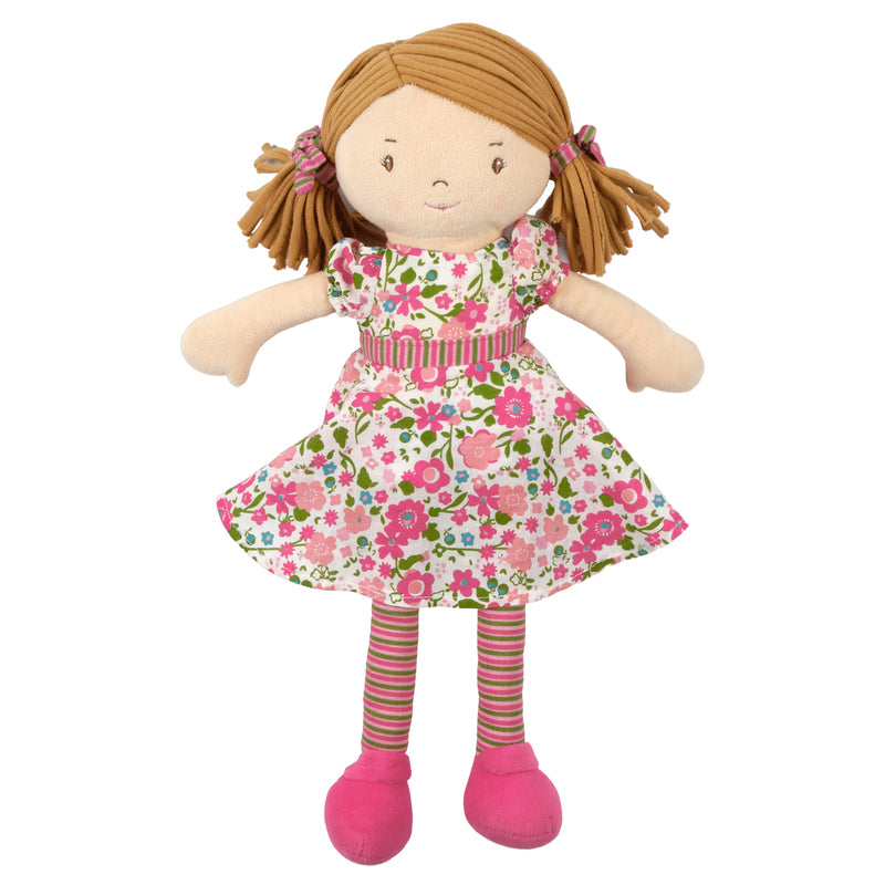 Bonnika Fran Dames Rag Doll with Light Brown Hair - Tikiri Handmade Soft Cloth Doll for Girls | Perfect for Playtime, Nursery Decor & Gift Giving