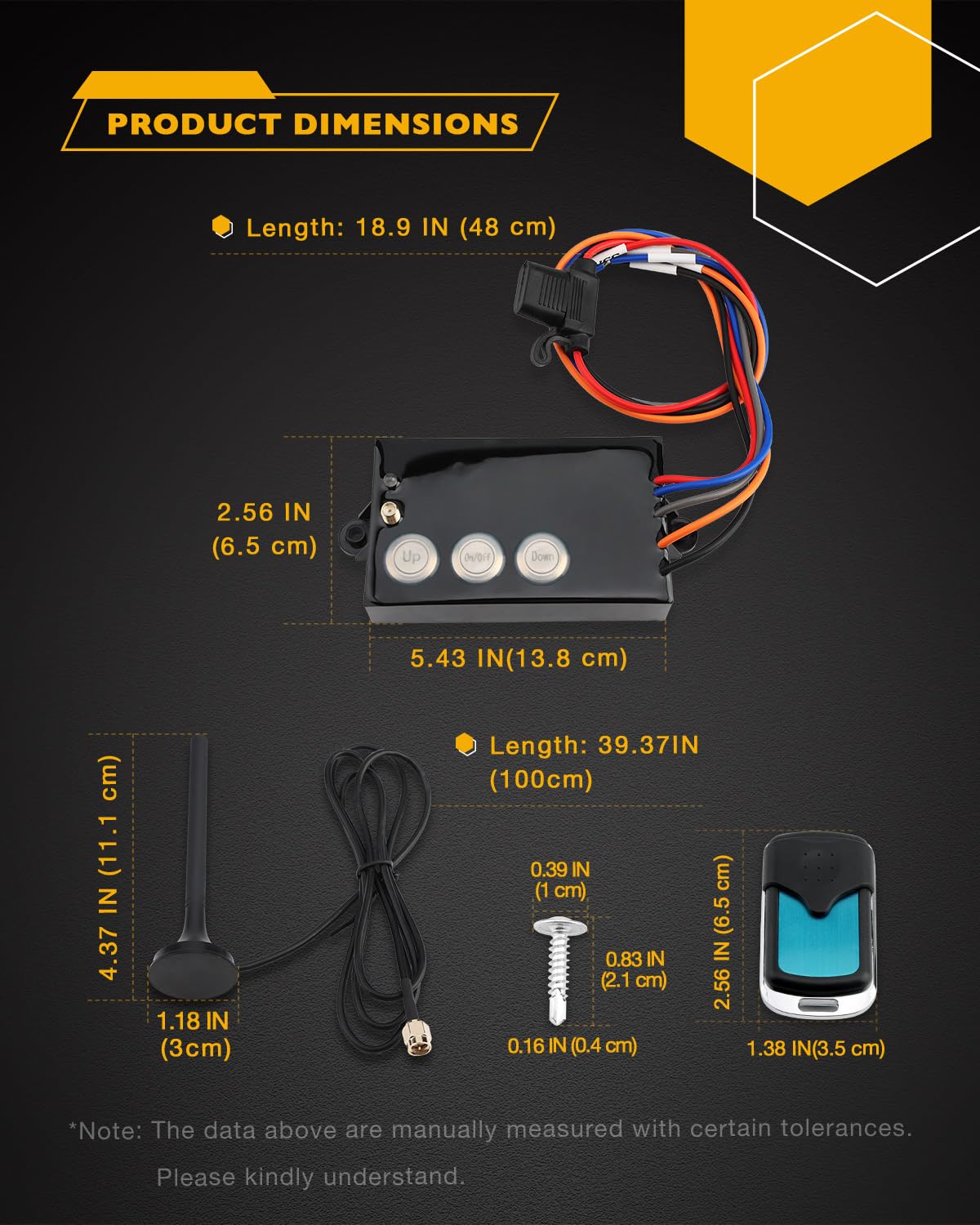 Gledewen Wireless Dump Trailer Remote Control Kit - 12V Hydraulic Lift Winch Tilt Controller with 50-100ft Range (Model G3-H01) - Perfect for Dump Trailers, Construction Equipment, and Heavy-Duty Towing Applications