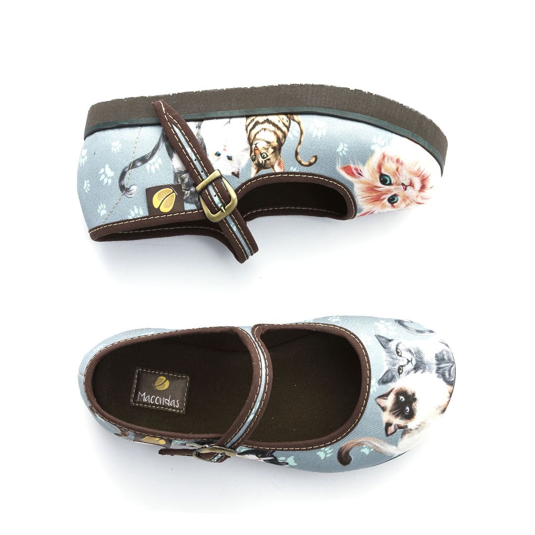 Maconditas® Women's Cat Print Shoes - Stylish & Comfortable Flats for Casual Wear, Work & Everyday Outfits