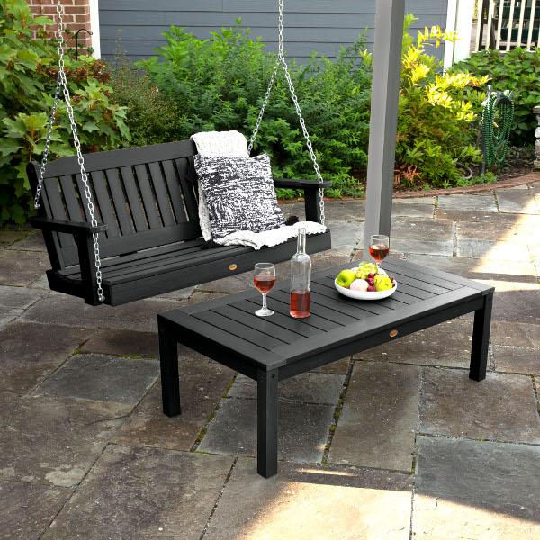 Lehigh 4ft Swing and Coffee Table - Versatile Indoor/Outdoor Furniture for Patio, Living Room, or Office Use