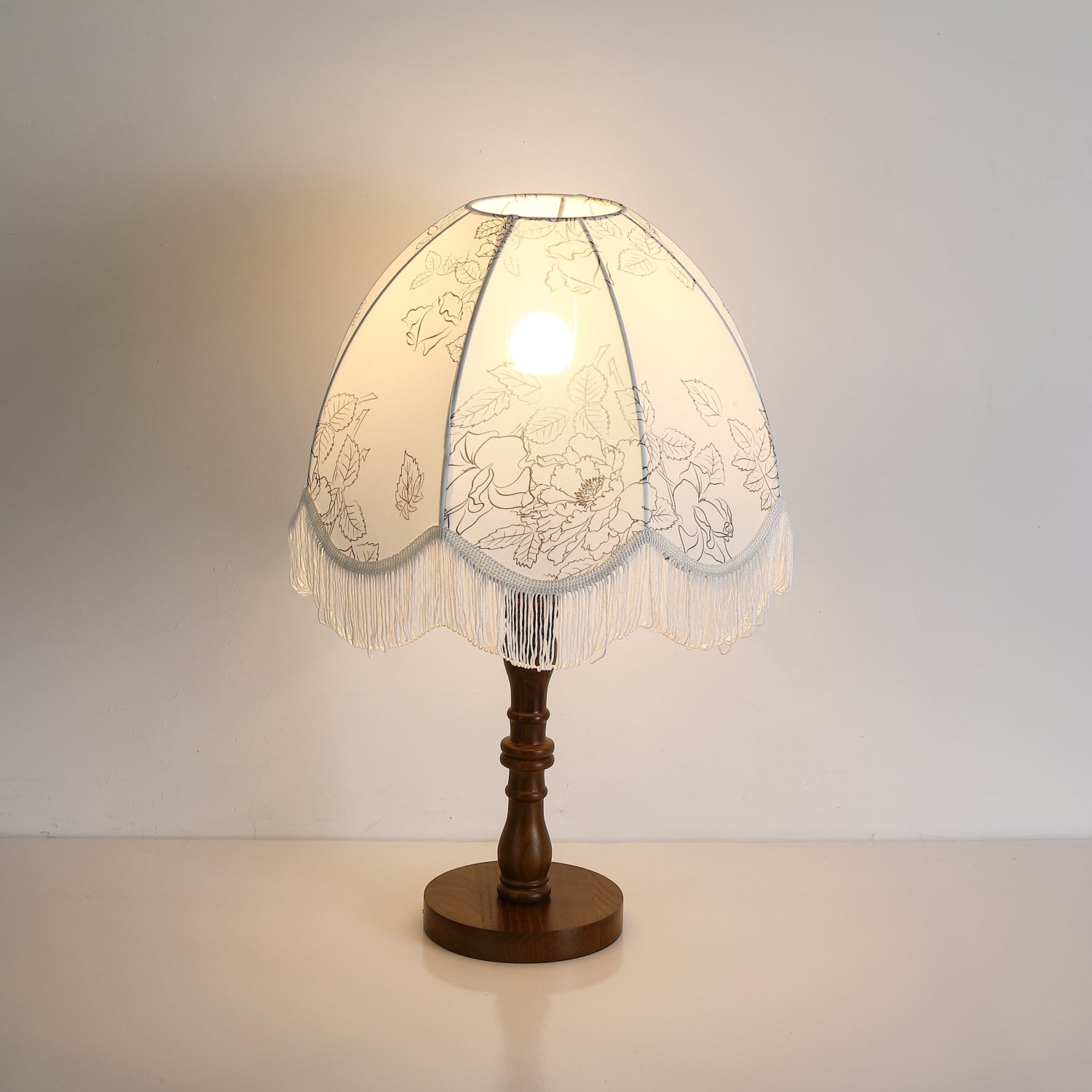 Stylish Printed Tassel Table Lamp - Elegant Home Decor for Bedroom, Living Room & Office - Perfect Nightstand Lighting for Cozy Ambience