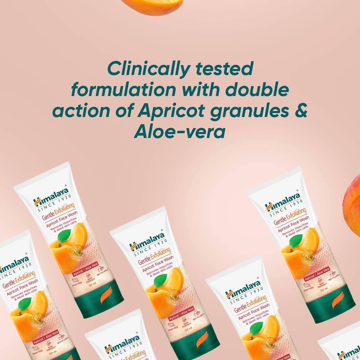 Himalaya Herbals Deep Cleansing Apricot Face Wash 50ml - Gentle Exfoliating Facial Cleanser for Acne & Oily Skin - Perfect for Daily Skincare Routine & Travel Size