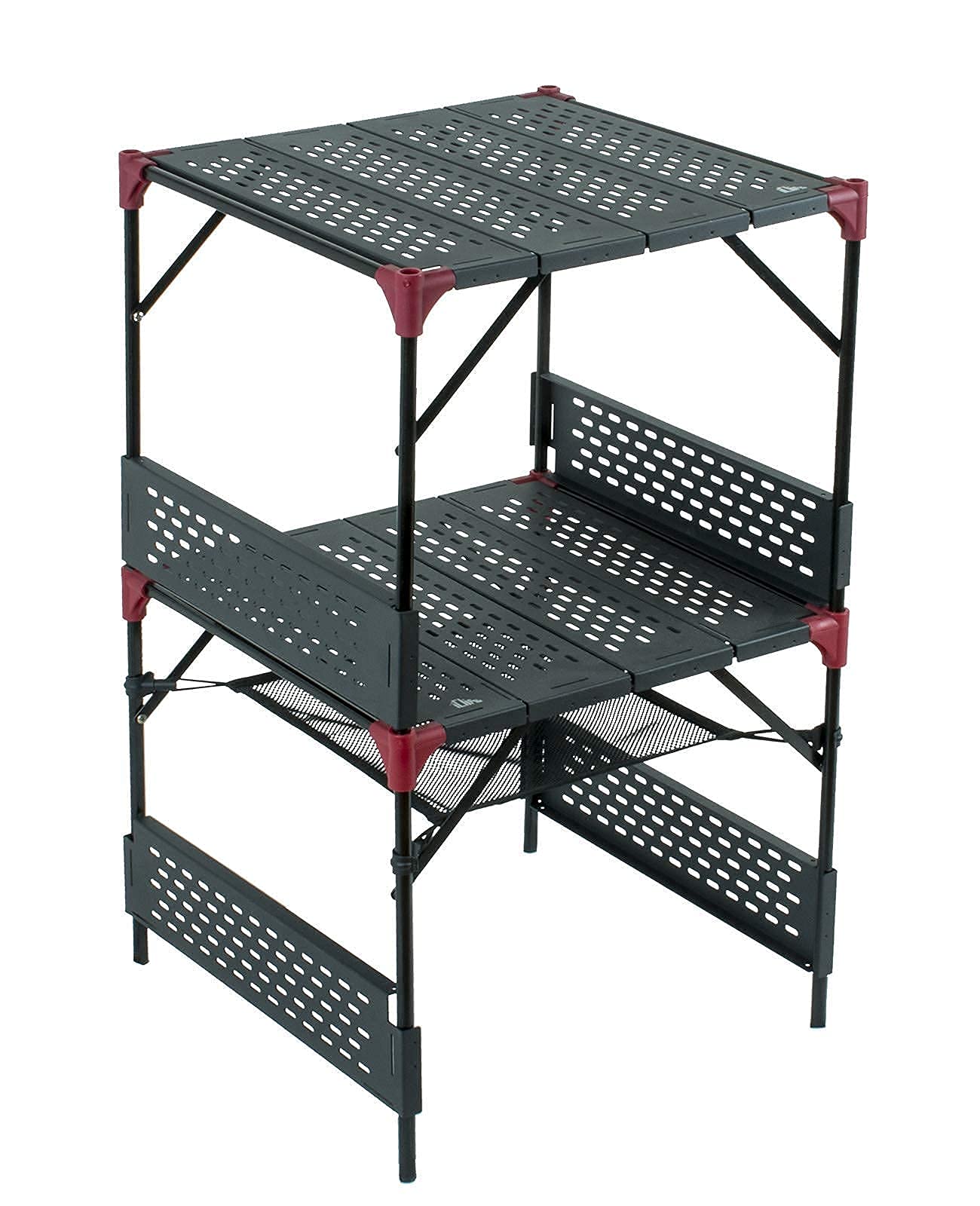 iClimb 2 Extendable Folding Table XL with 1 Pack Connecting Plates & Lantern Hanger - Ultralight Compact Portable Camping Table for Adults - Perfect for Camping, Backpacking, Beach, Concert, BBQ, Picnic & Outdoor Parties