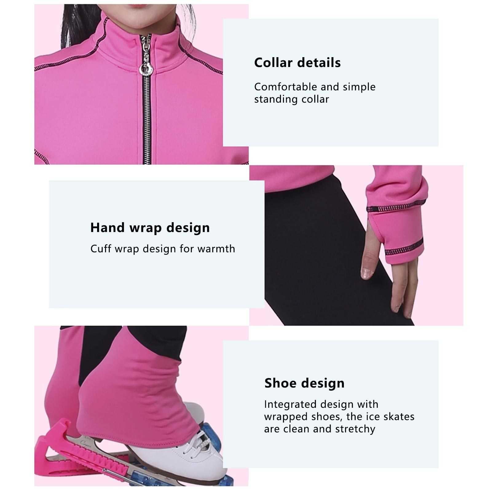 Girls' Ice Skating Suit - Polartec Warm Fleece Figure Skating Jacket & Leggings Set for All Seasons | Perfect for Winter Training, Ice Rink Practice & Figure Skating Competitions