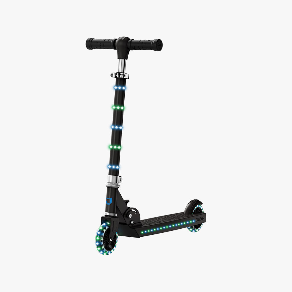 Orbit Light Up Folding Kick Scooter for Kids & Adults - LED Wheel Scooter with Adjustable Handlebar - Perfect for Commuting, Neighborhood Rides & Outdoor Fun