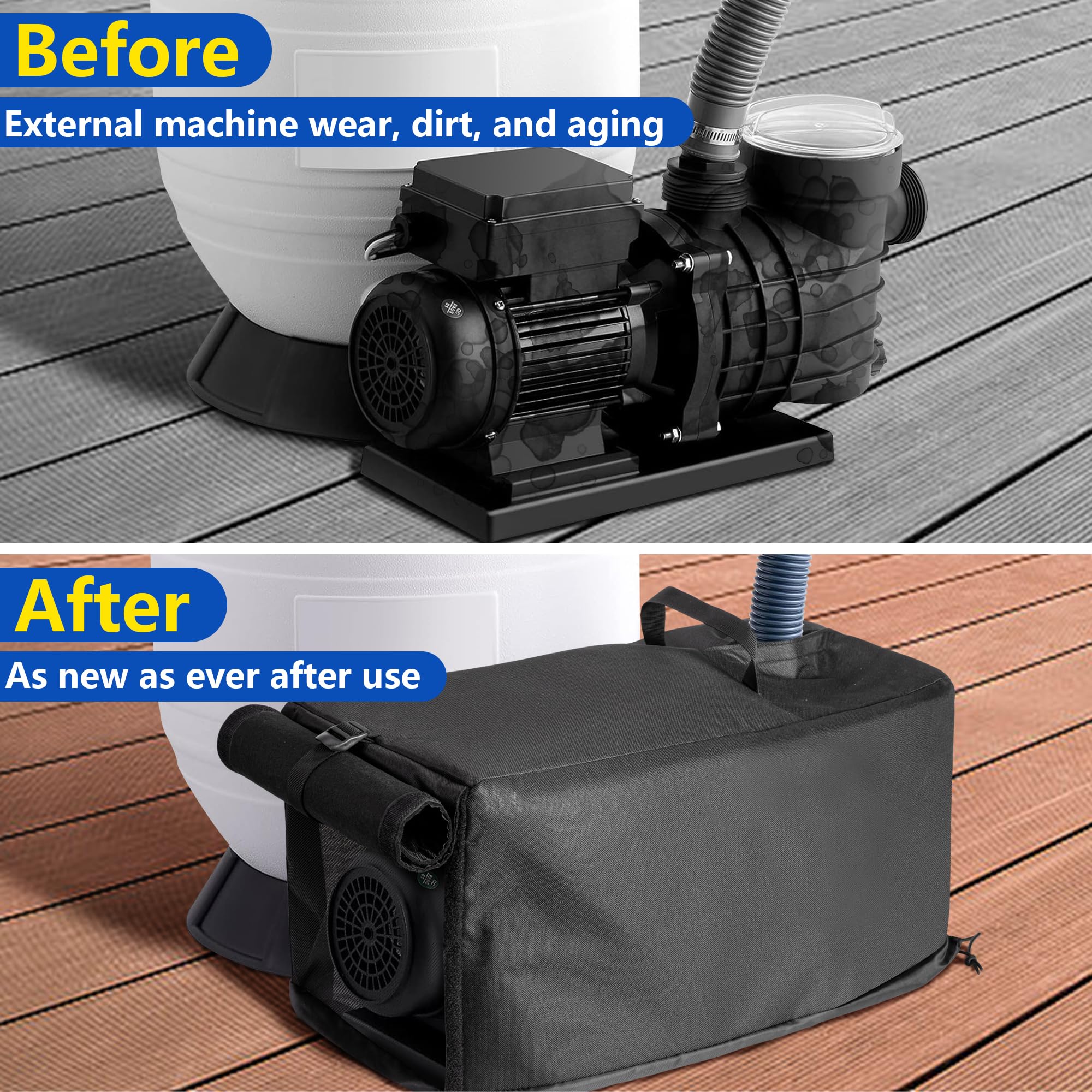 **Adnee 3-Layer Waterproof Pool Heat Pump Cover – 24x11x11 Inch Heavy-Duty Heater Cover for Outdoor Pool Pump Units – Protects Against Weather, Debris & UV Rays – Ideal for Winter Storage & Year-Round Protection**