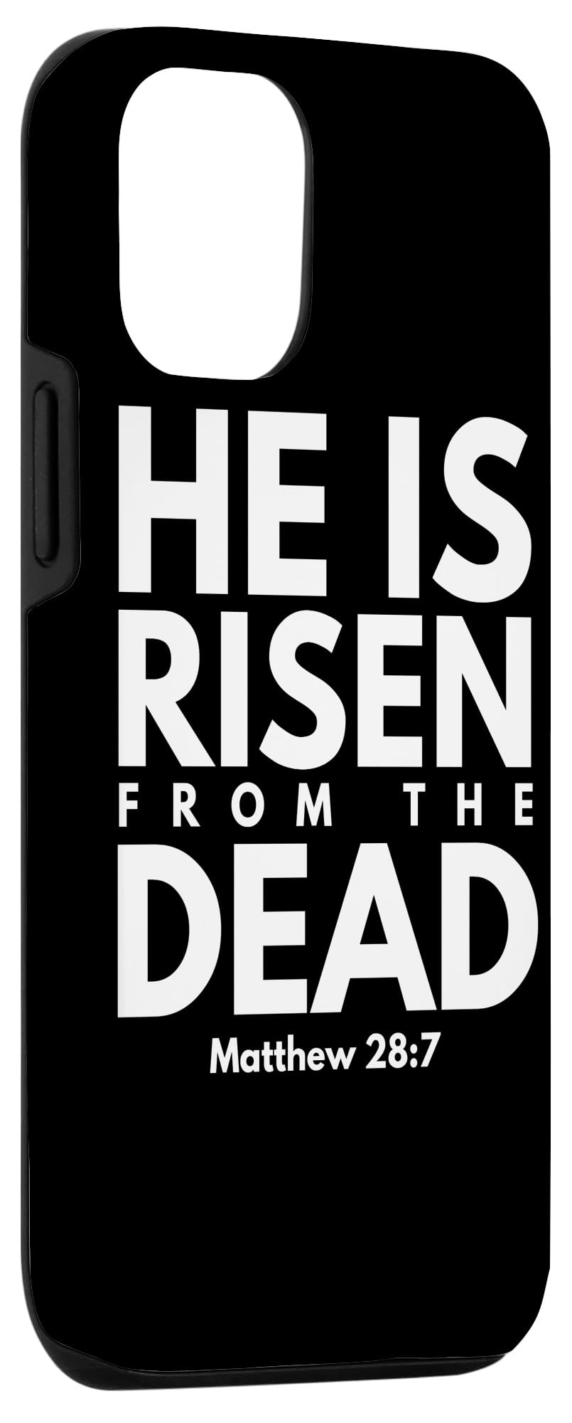 iPhone 12/12 Pro Christian Bible Verse Phone Case - 'He Is Risen' Matthew 28:7 Scripture Cover - Perfect for Church, Bible Study & Faith-Based Gifts