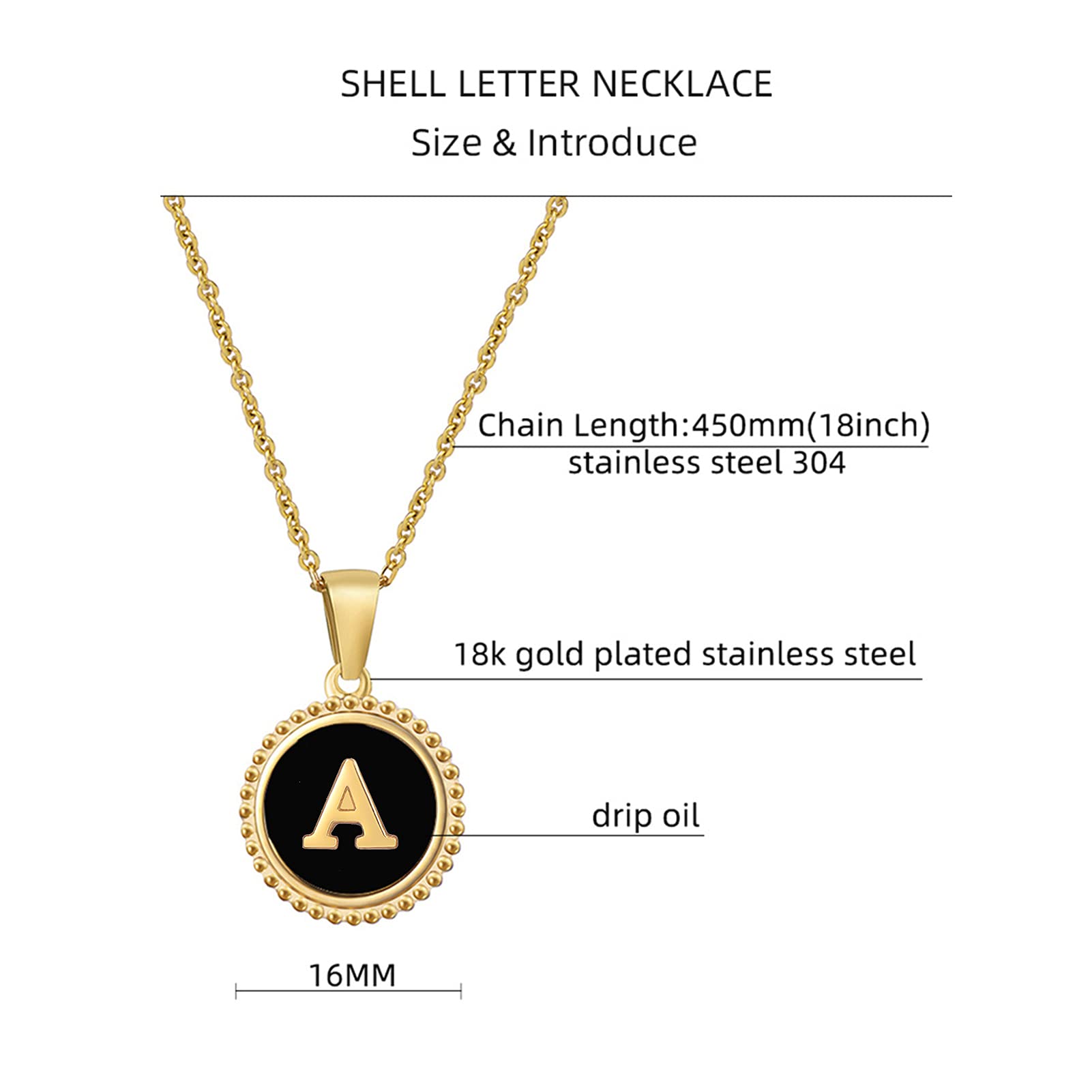 JAJAFOOK A-Z Letter Necklace for Women - Stainless Steel Pendant with Pearl Shell for Gifts | Birthday, Anniversary, Valentine's Day