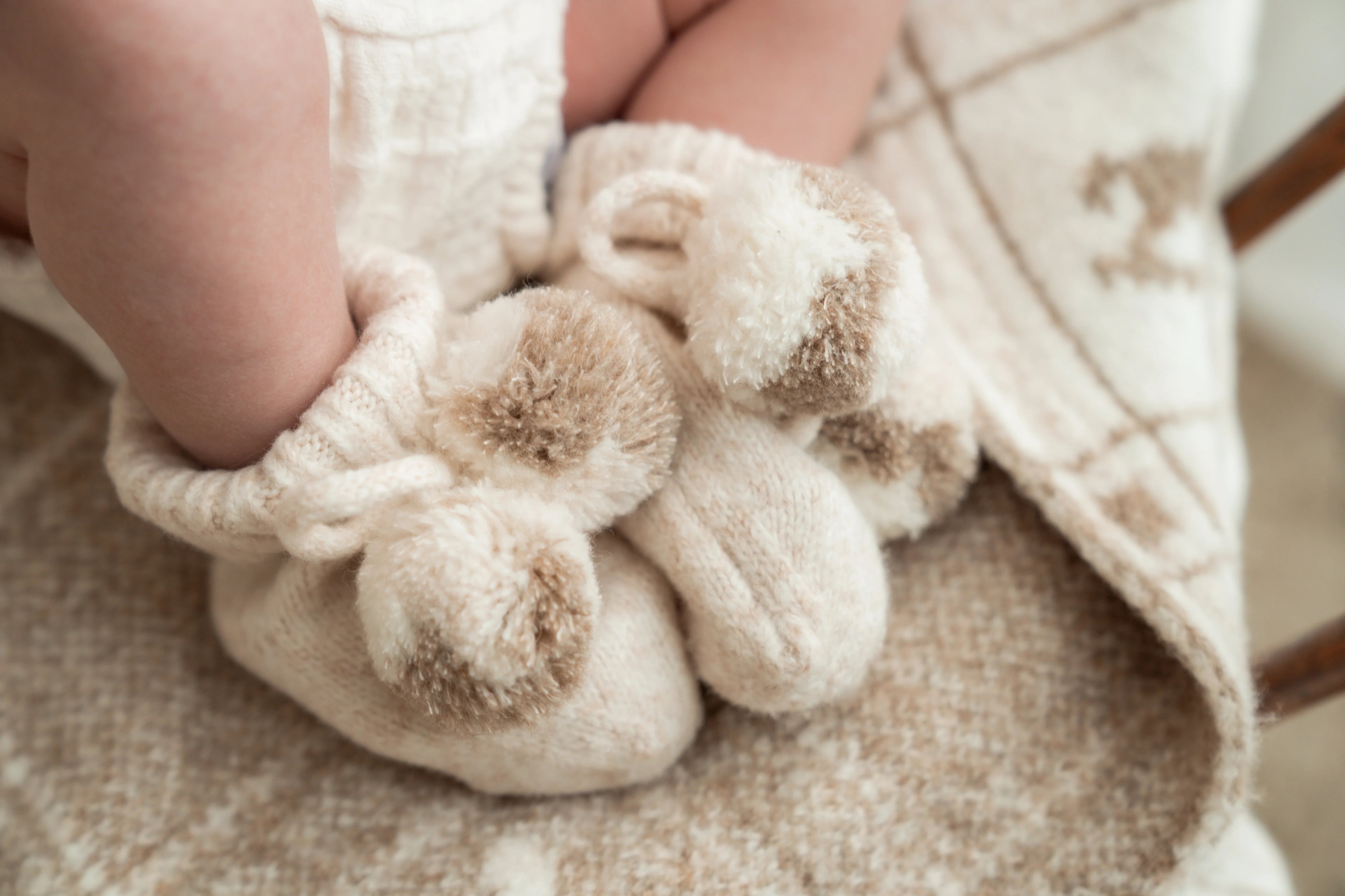 Organic Cotton Pom Pom Booties for Babies - Soft & Comfortable First Walkers - Perfect for Newborns, Infants & Toddlers - Ideal for Indoor Play, Photo Shoots & Special Occasions