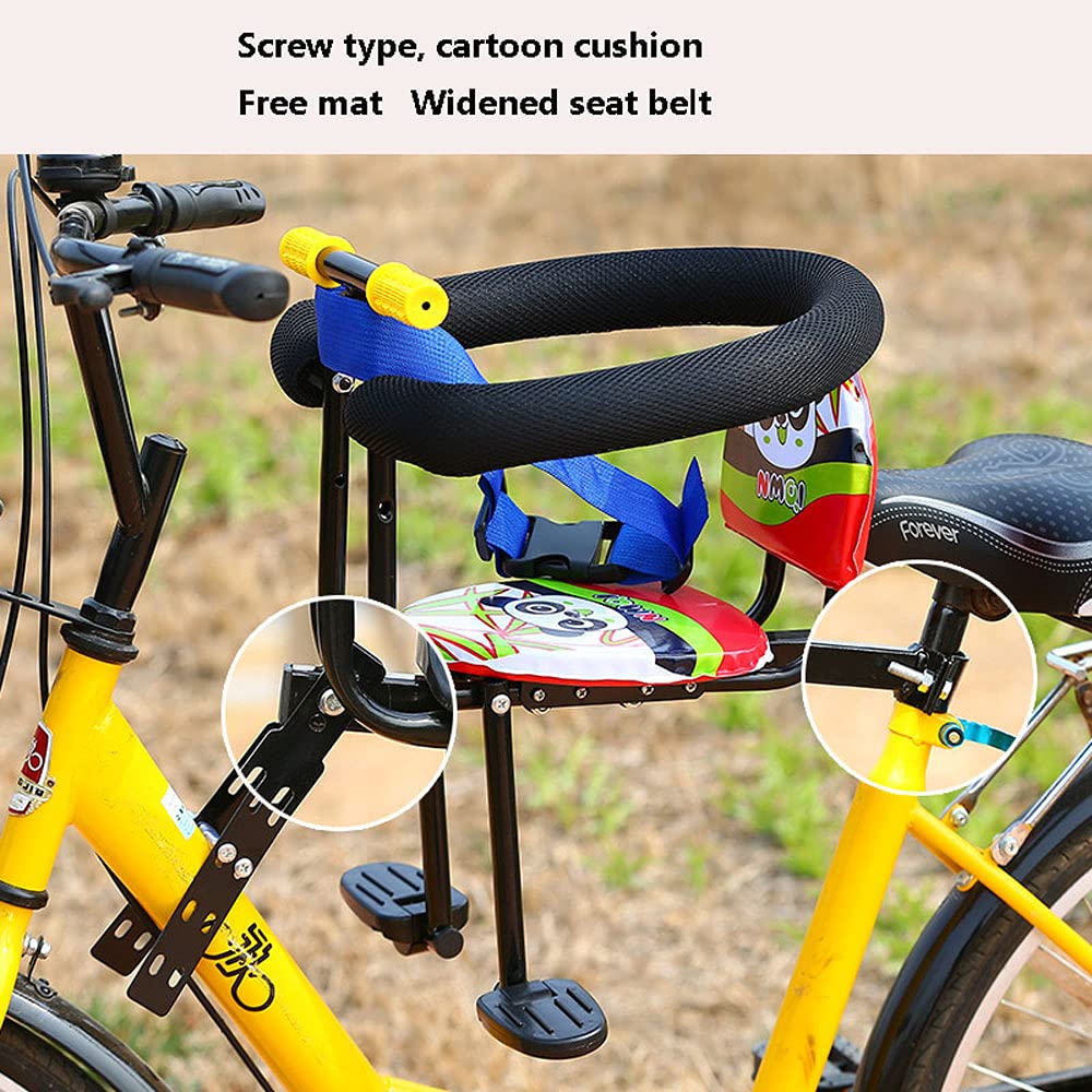 **Front Mounted Child Bike Seat with Safety Handrail & Footrest - Adjustable & Detachable Toddler Bicycle Carrier for Comfortable Parent-Child Cycling - Perfect for Commuting, Park Rides & Family Outings**