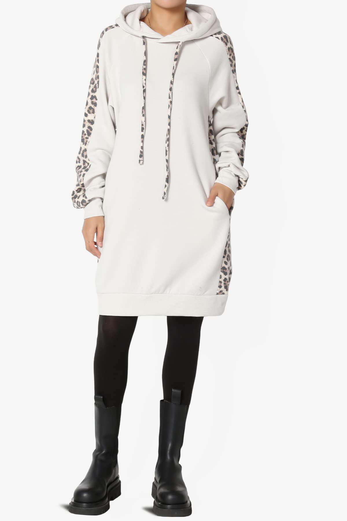 Stylish Leopard Print Loose Fit Hoodie with Pockets - Long Tunic Sweatshirt for Women | Casual Outfit, Lounge Wear & Street Fashion