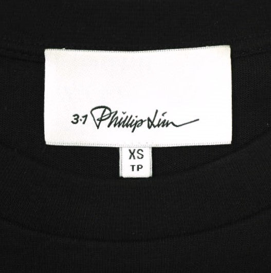 3.1 Phillip Lim XS Long Sleeve Logo Tee in Black - Stylish Casual Wear for Women's Everyday Outfits