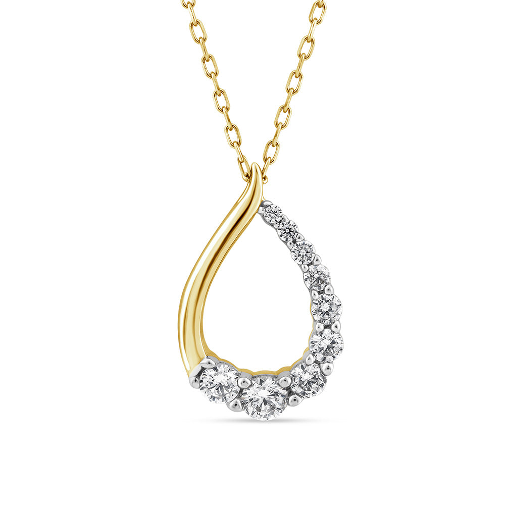 10ct White Gold Luminesce Lab-Grown Teardrop Diamond Pendant Necklace - Elegant Jewelry Gift for Women, Perfect for Weddings, Anniversaries & Special Occasions