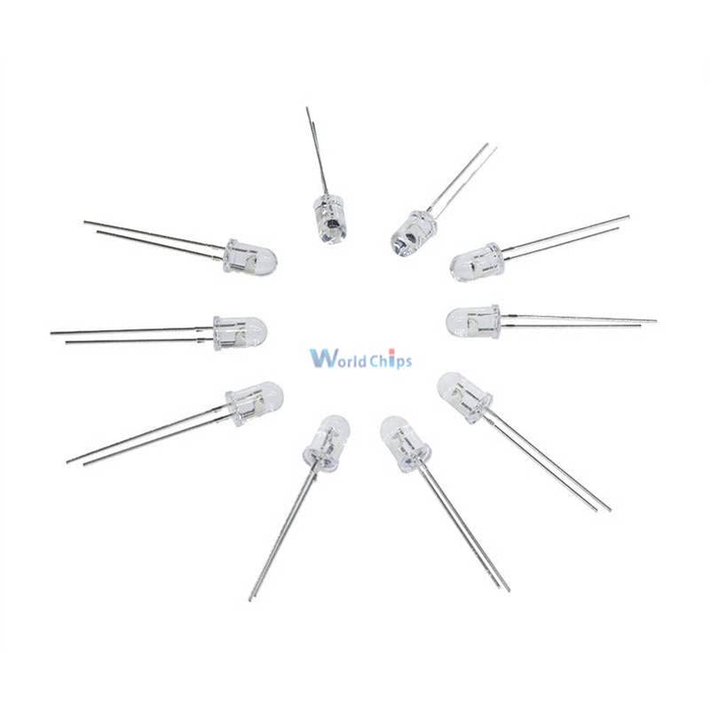 10Pcs 5mm 850nm IR Infrared LED Lamps for Night Vision Security Cameras, CCTV Systems, and DIY Electronics Projects