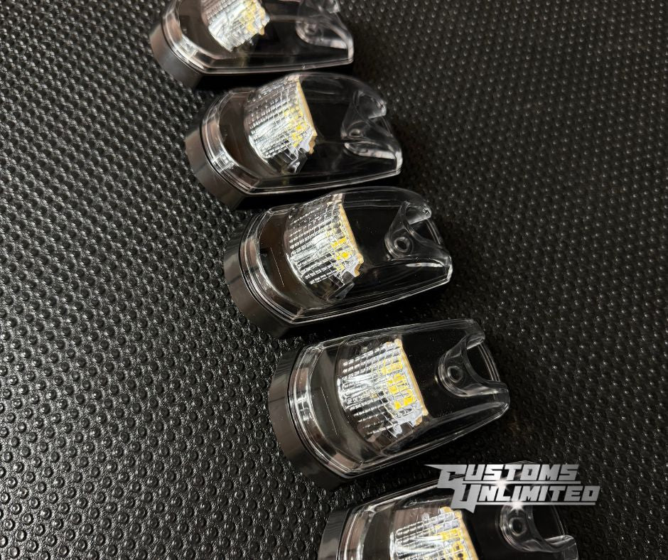 2017-2022 Ford Super Duty Cab Roof LED Lights - Amber Clear Lens for F250 F350 F450 - Off-Road Truck Accessories (Perfect for Night Driving & Work Sites)