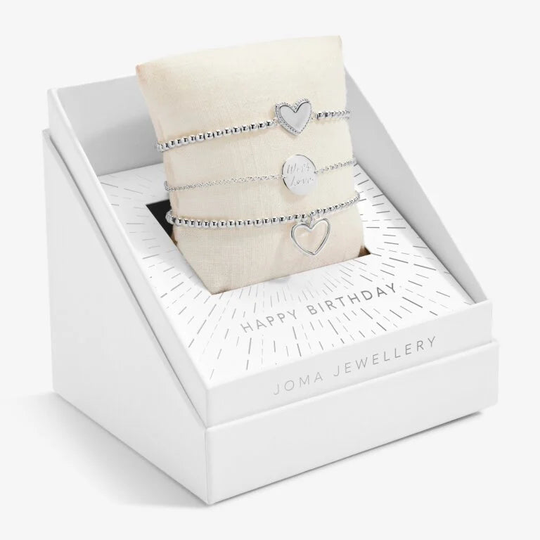 Joma Jewellery Celebrate You Gift Box - Happy Birthday Bracelet Set for Women | Elegant Jewelry Gift for Her, Birthday Present, Anniversary, Graduation | Perfect for Parties, Special Occasions & Everyday Wear