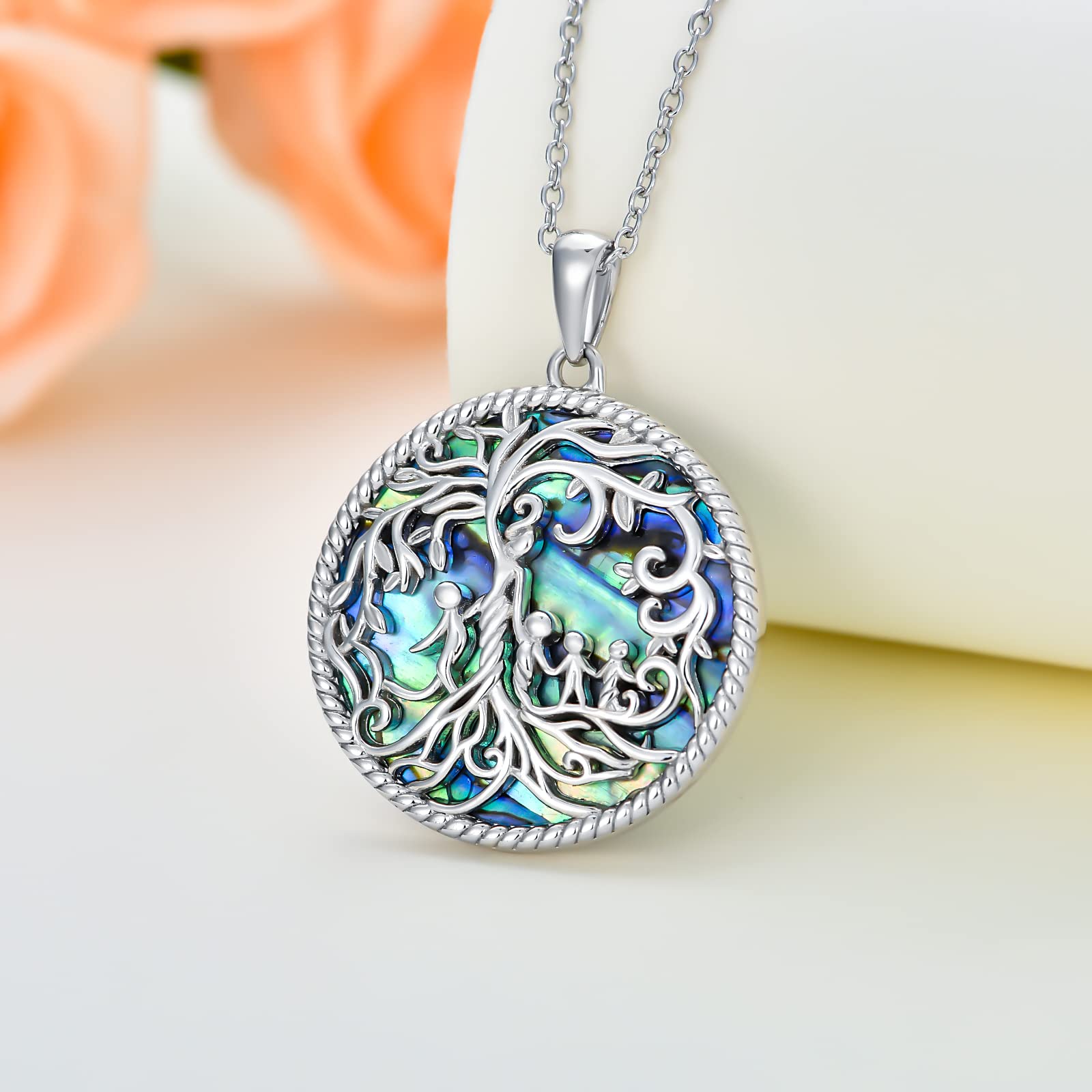 TOUPOP Sterling Silver Family Tree of Life Necklace - Mother Daughter Son Jewelry Gift Set for Birthday, Mothers Day (1-5 Pendants) | Perfect for Family Bonding & Special Occasions