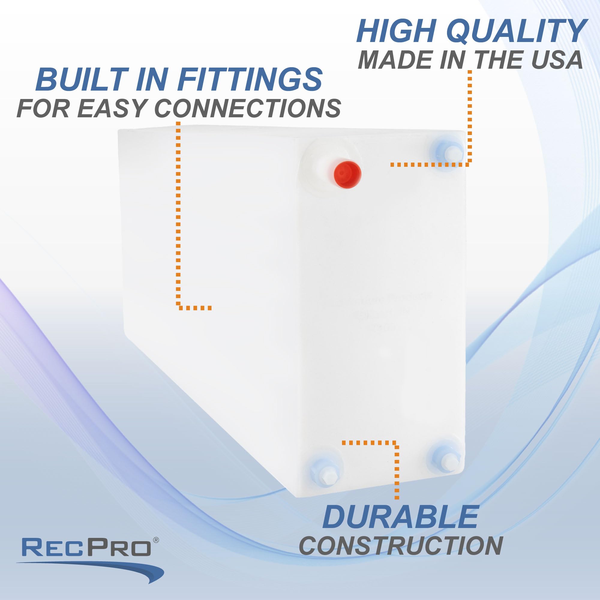 RecPro RV 21 Gallon Water Tank | Durable Fresh & Gray Water Storage | Made in USA | Ideal for Campers & Off-Grid Living