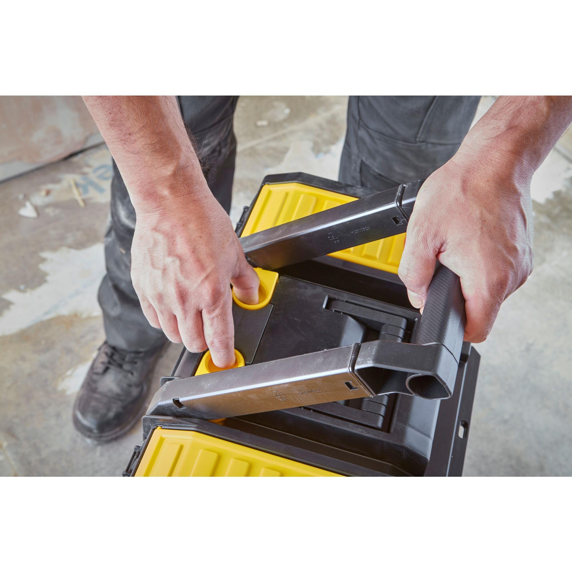 STANLEY 3-in-1 Rolling Tool Box with Detachable Tote Tray & Pull Handle - Heavy Duty Mobile Work Center Organizer for Tools, DIY Projects & Job Sites - Perfect for Construction, Home Improvement & Garage Storage