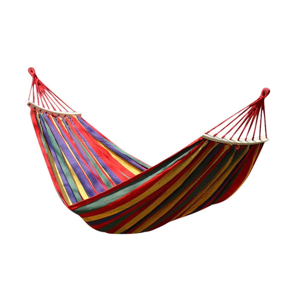 Binory Comfort & Durable Striped Hanging Chair - Large Outdoor Hammock Swing Bed for Porch, Yard, Garden - Indoor/Outdoor Lounger for Relaxing, Camping, Beach, Travel (102 x 31 Inches) - Perfect for Backyard Lounging, Patio Relaxation & Vacation Getaways