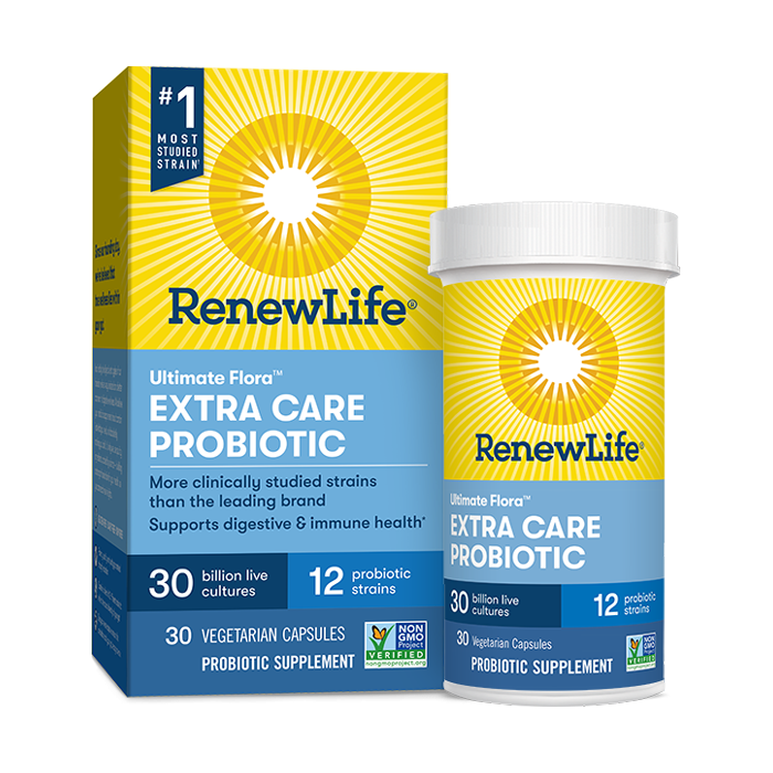 Ultimate Flora Extra Care Probiotic 30 Billion CFU - 30 Capsules for Digestive Health & Immune Support - Perfect for Daily Gut Wellness & Travel