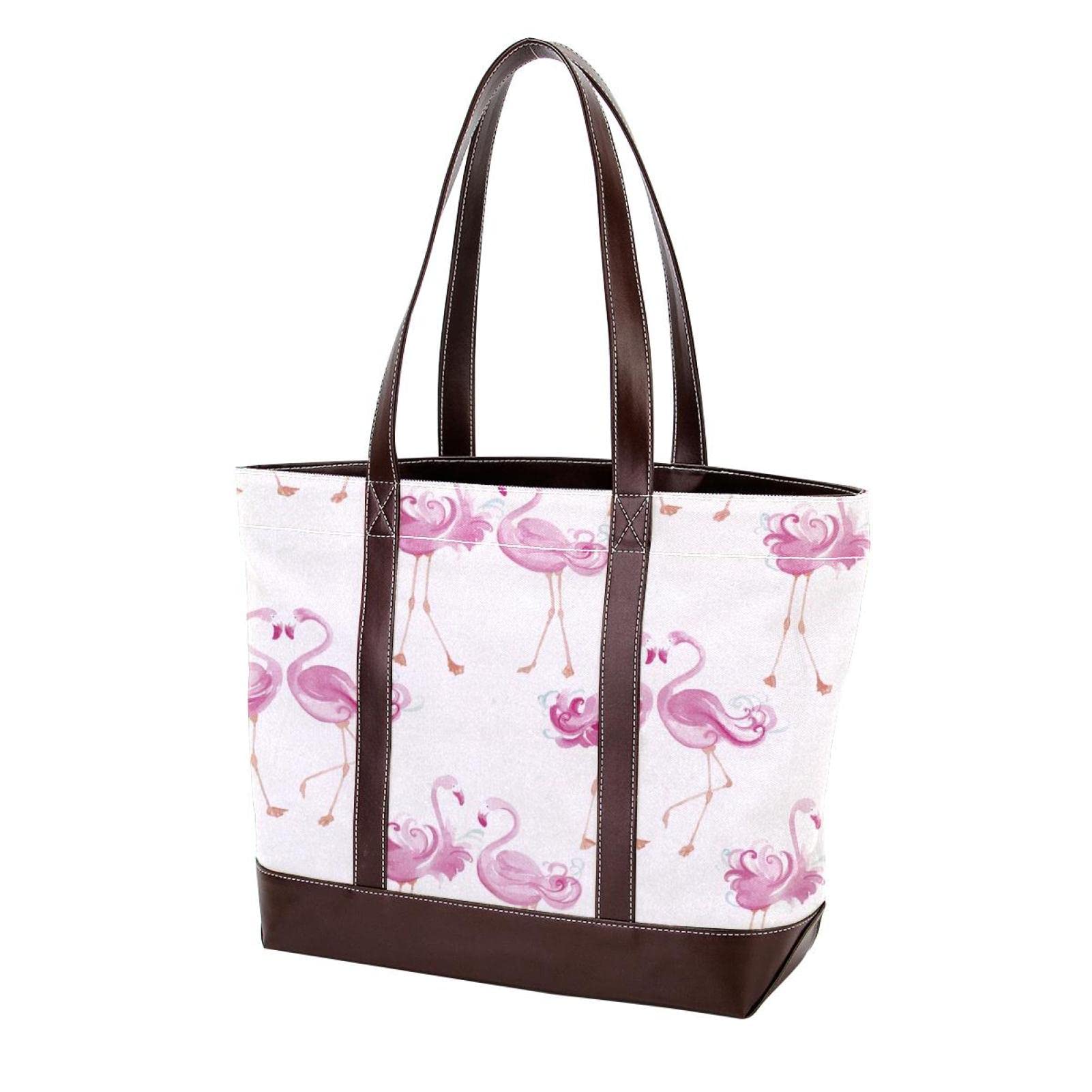 Premium Full Moon & Wolf Print Leather Canvas Tote Bag for Women - Large Top Handle Shoulder Satchel Hobo Purse - Perfect for Work, Travel & Casual Outings