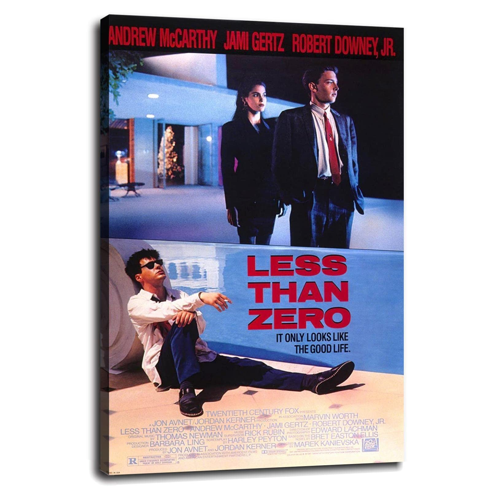 ViviArt Less Than Zero Vintage Movie Poster Canvas Print - 36