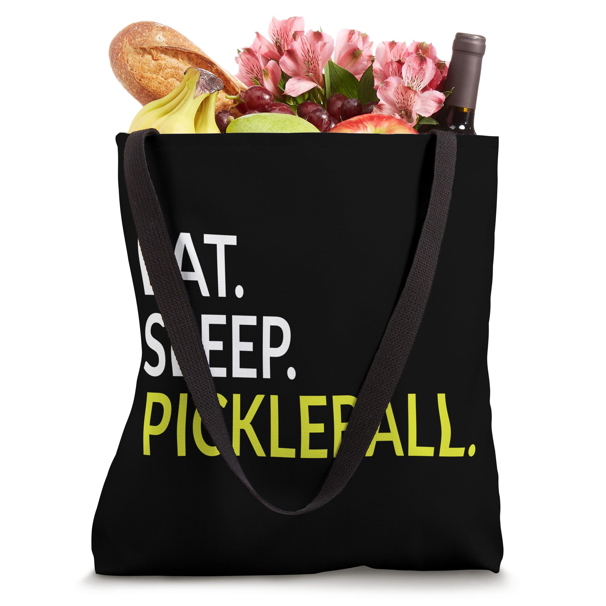 Funny Pickleball Lovers Tote Bag - Eat Sleep Pickleball Design - Perfect for Pickleball Games, Gifts & Everyday Use
