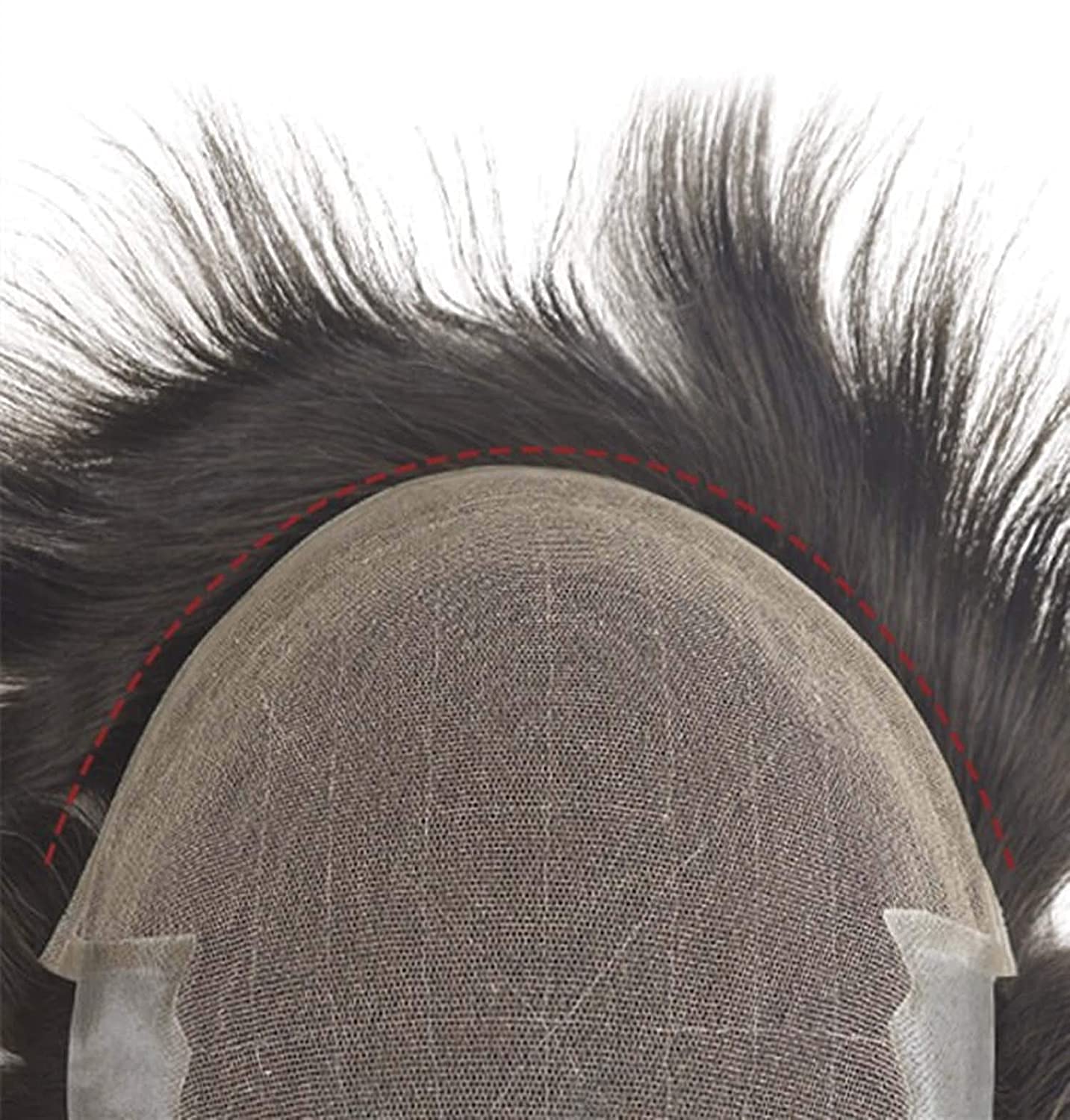 LUSH LOCKS Q6 Fine French Lace Human Hair System with PU Base - S8 Human Hair Patch for Hair Loss Replacement - 9X7 Size (Black) #202 - Perfect for Daily Wear, Special Occasions & Confidence Boosting