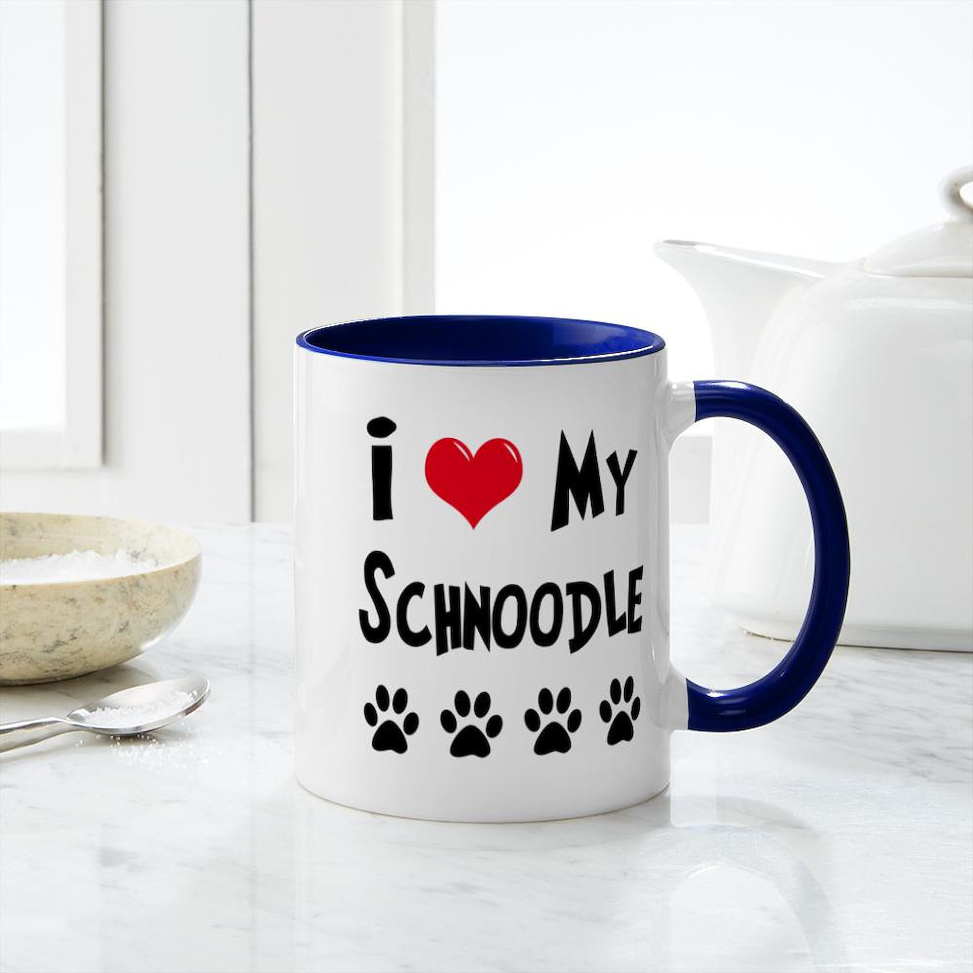 Schnoodle Dog Lovers 11 oz (325 ml) Ceramic Coffee Mug - Perfect for Hot Tea, Coffee & Hot Chocolate at Home or Office