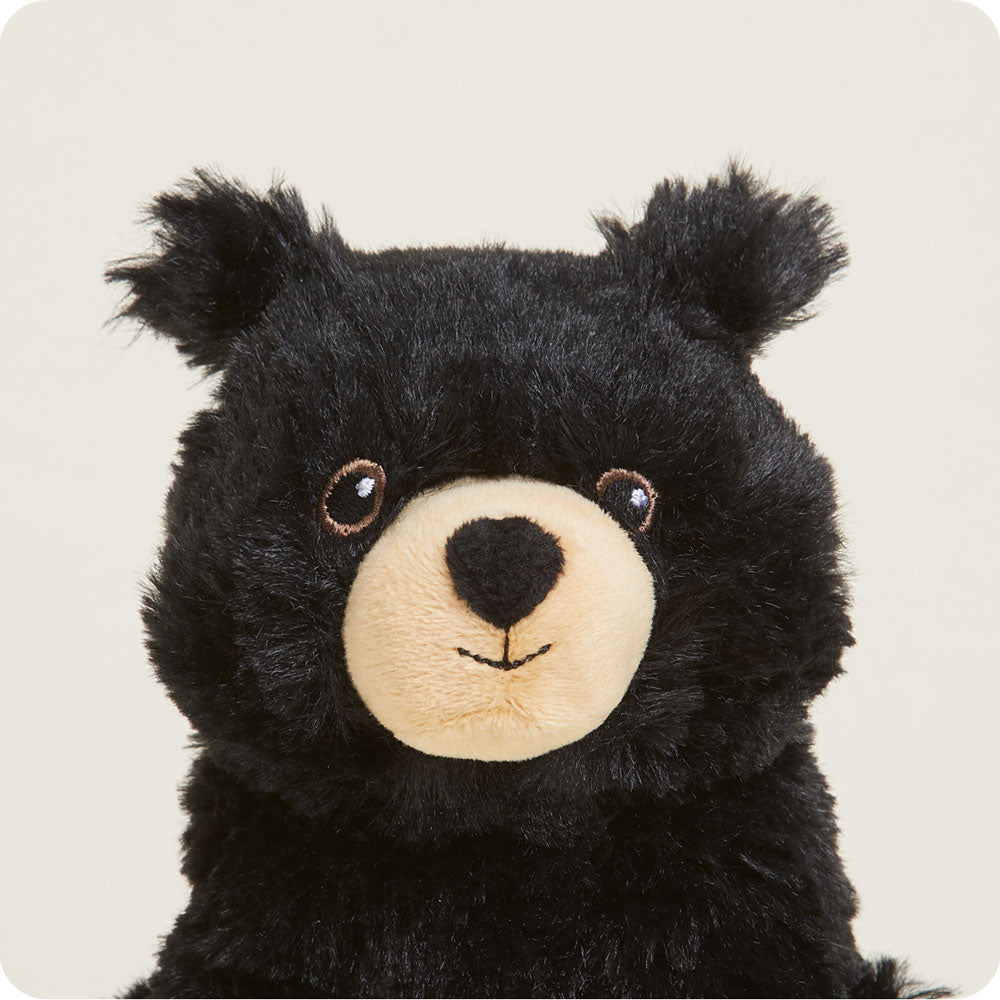 Black Bear Warmies Junior Plush Toy - Microwaveable Heating Stuffed Animal for Kids & Adults - Perfect for Relaxation, Stress Relief & Comfort at Home or Travel