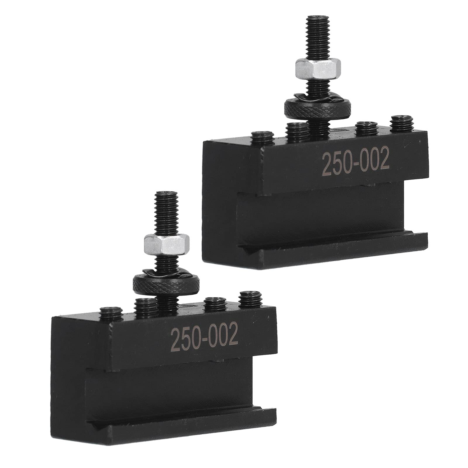 High Speed Steel 2-Piece Tool Post Holder Set for CNC Turning, Facing & Boring Operations - Perfect for Lathe Machining & Metalworking Projects