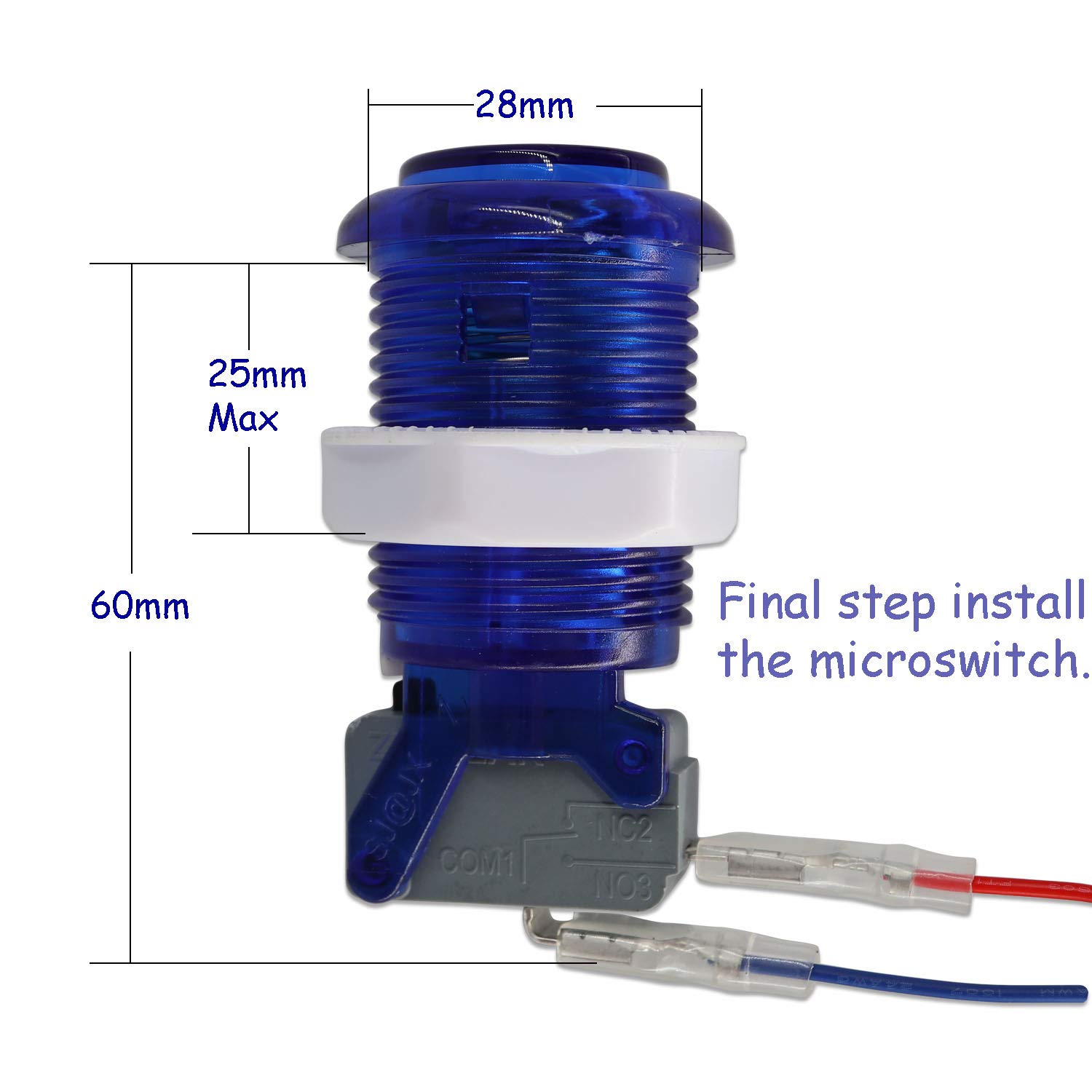 LED Arcade Push Buttons Kit - DIY Mechanical Microswitch Controller for Gaming & MAME Cabinet - Perfect for Arcade Machines, Fight Sticks & Custom Gaming Controllers