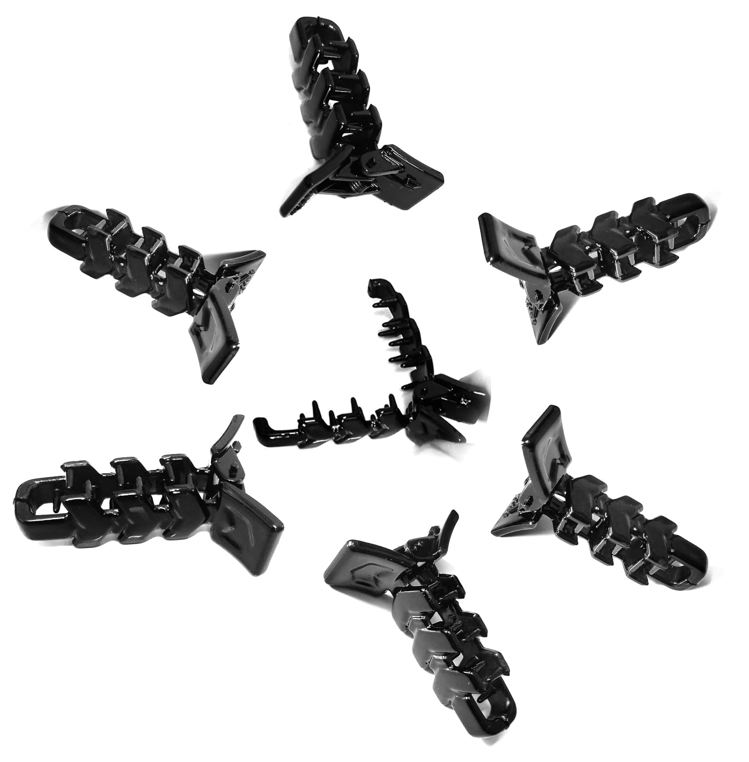 BHARATGAURAV Hair Clips for Women & Girls - 6 Pack Black Banana Hair Clutchers | Non-Slip Hair Accessories for School, Work, Parties & Everyday Use